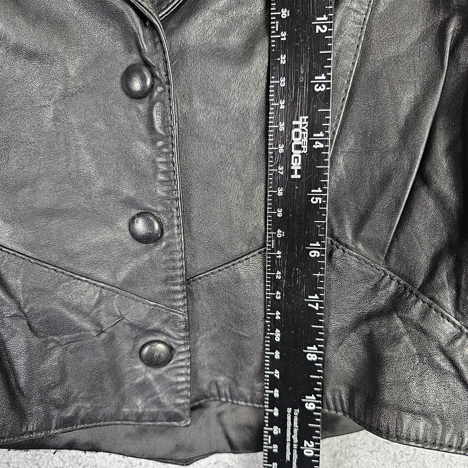 Vtg Wilsons Womens Leather Crop Jacket L Black Moto Biker Gothic Punk