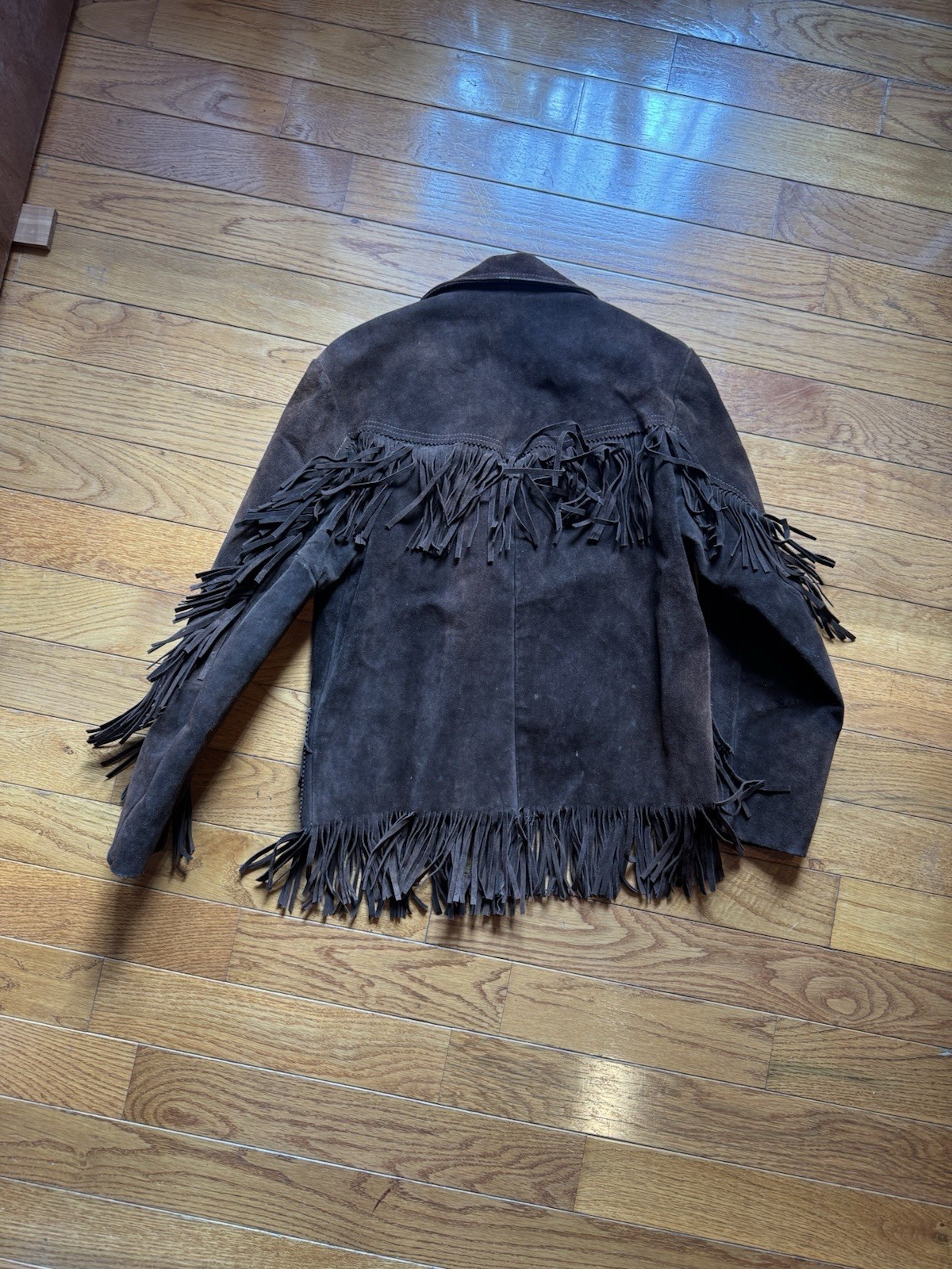 Vintage 1970s Reed Sportswear Brown Suede Fringe Western Jacket Cowboy Leather M