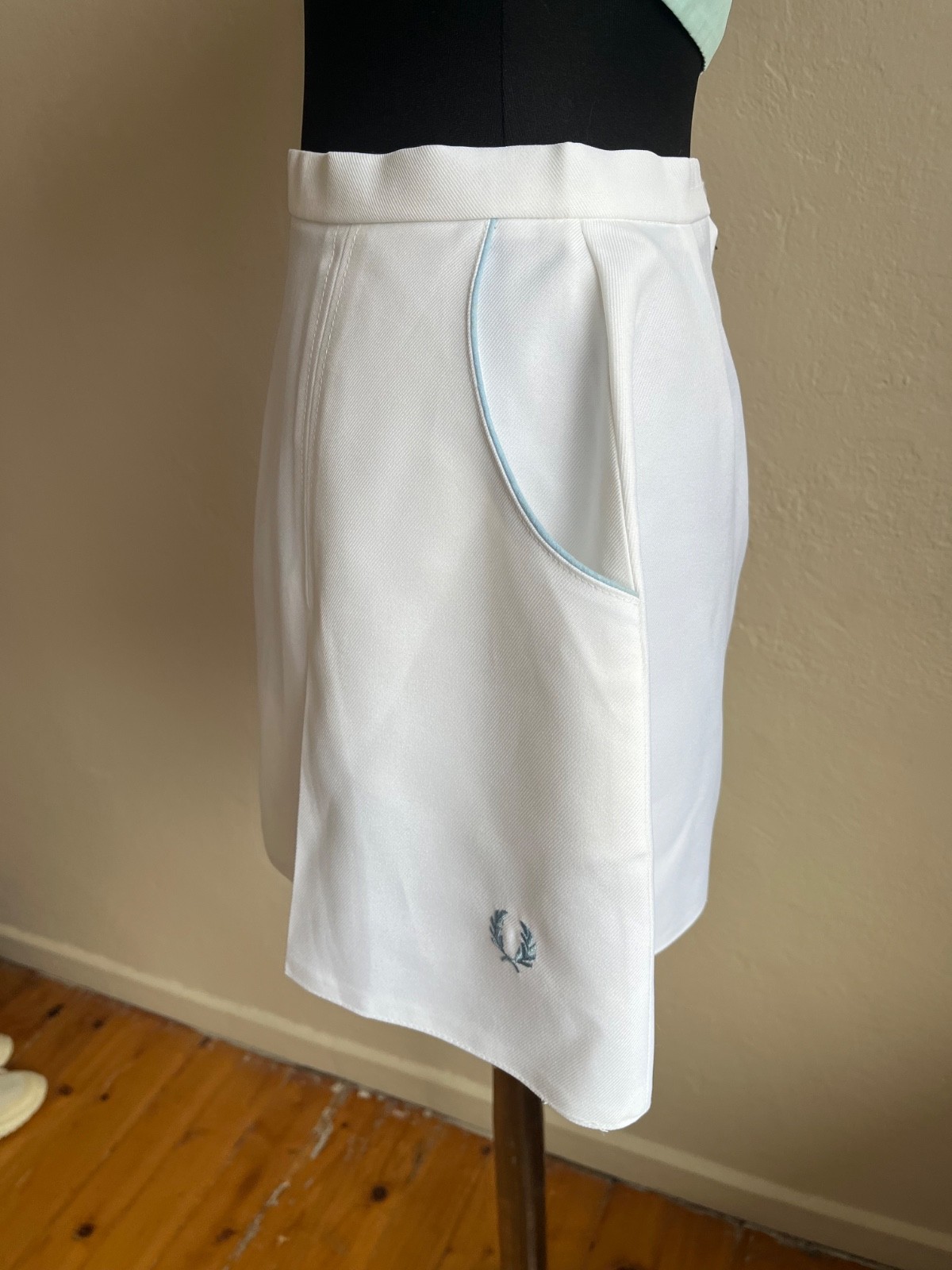 NWOT 80s Vintage Fred Perry Tennis Skirt White Made in England 14