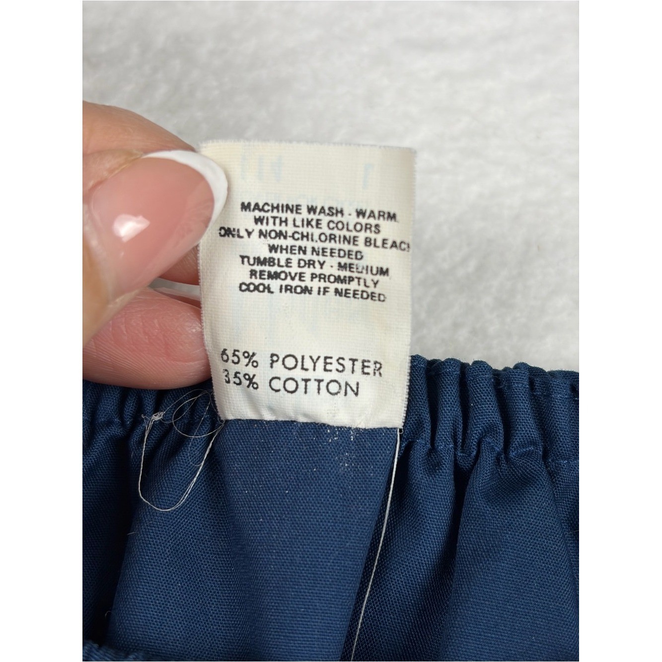 VTG Malco Modes Partners Please Ruffle Peasant Blouse Blue Size L