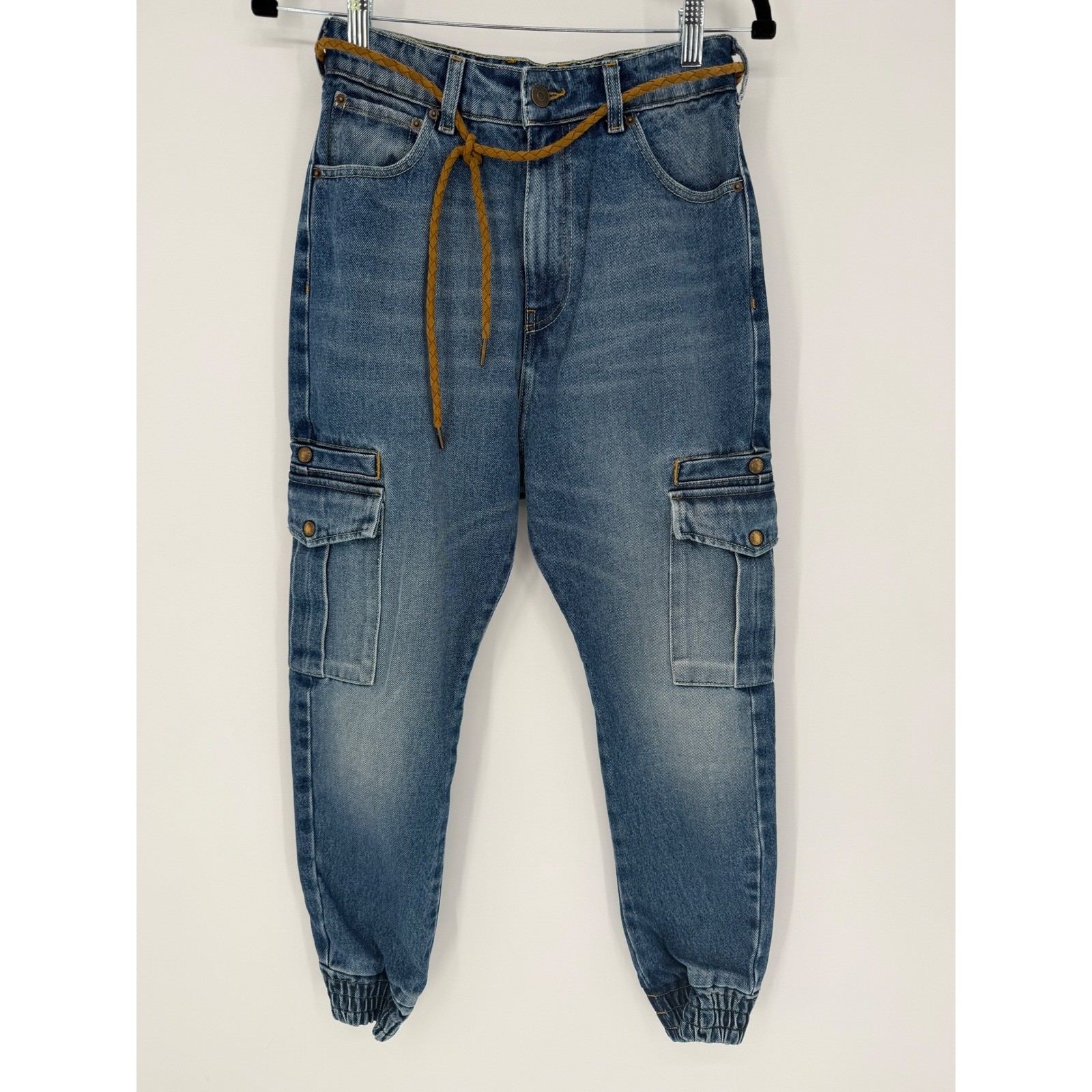 SER.O.YA VERONICA DROP CROTCH JOGGER JEANS TAHOE 100% ORGANIC COTTON SIZE 23 NWT