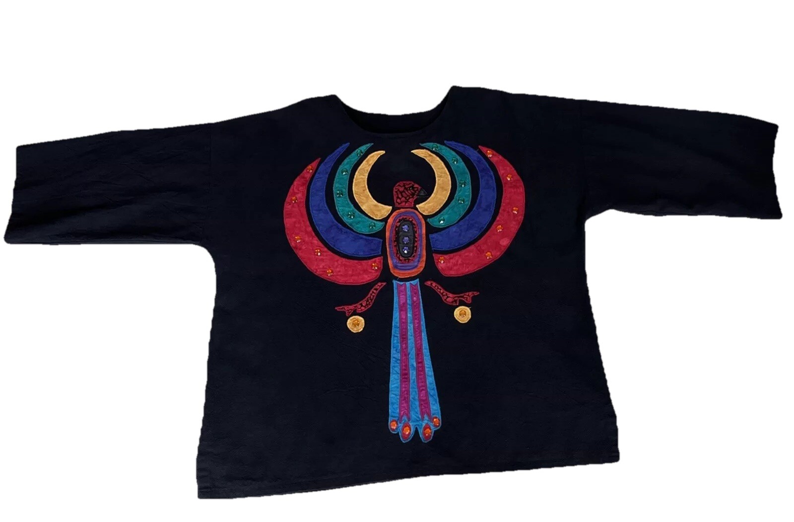Vintage Alfredo’s Wife Top Shirt Size Medium Phoenix Fire Bird RARE 70s 80s Boho