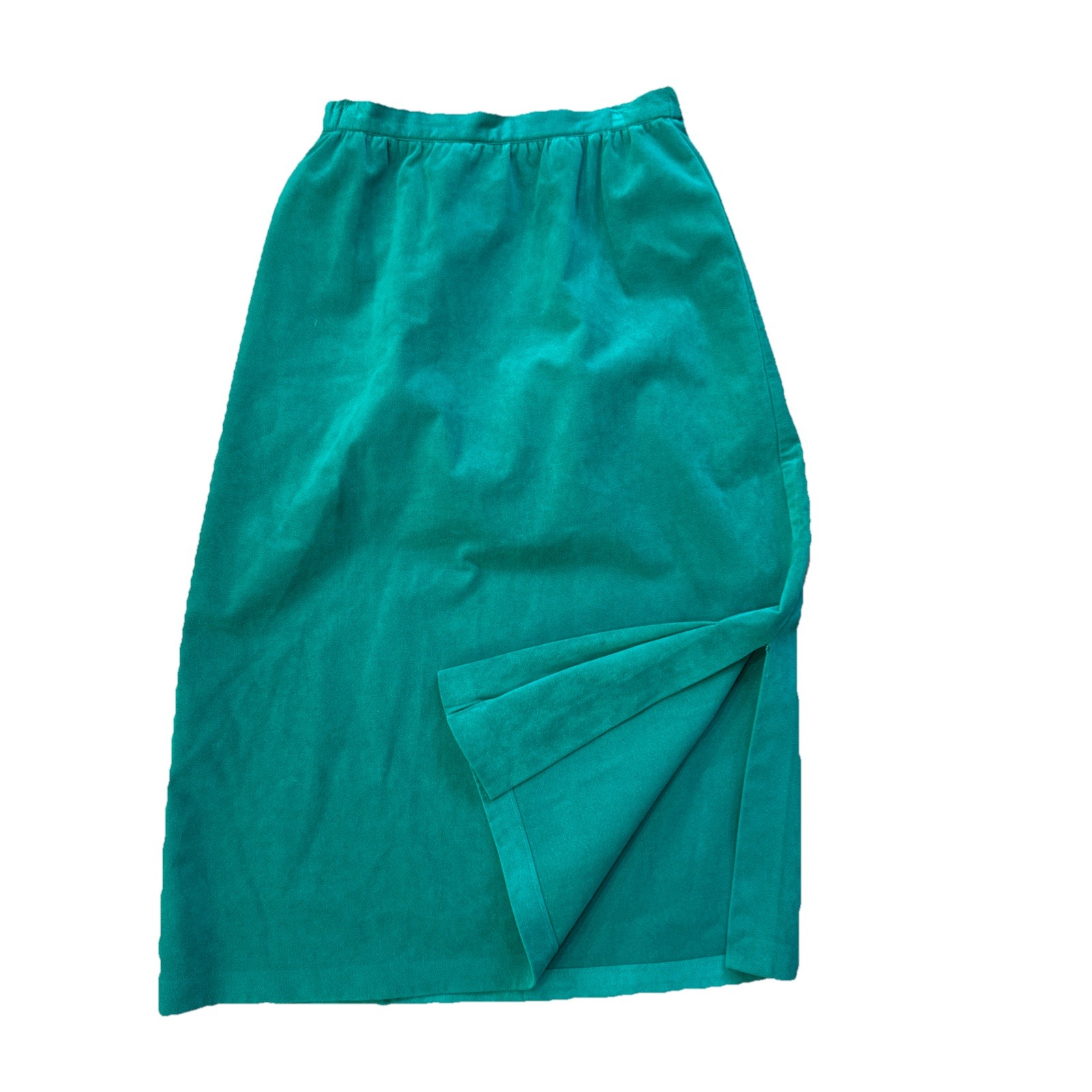 Vintage Roth LeCover Ultrasuede Skirt Suit Green Petite 6 Union Made USA