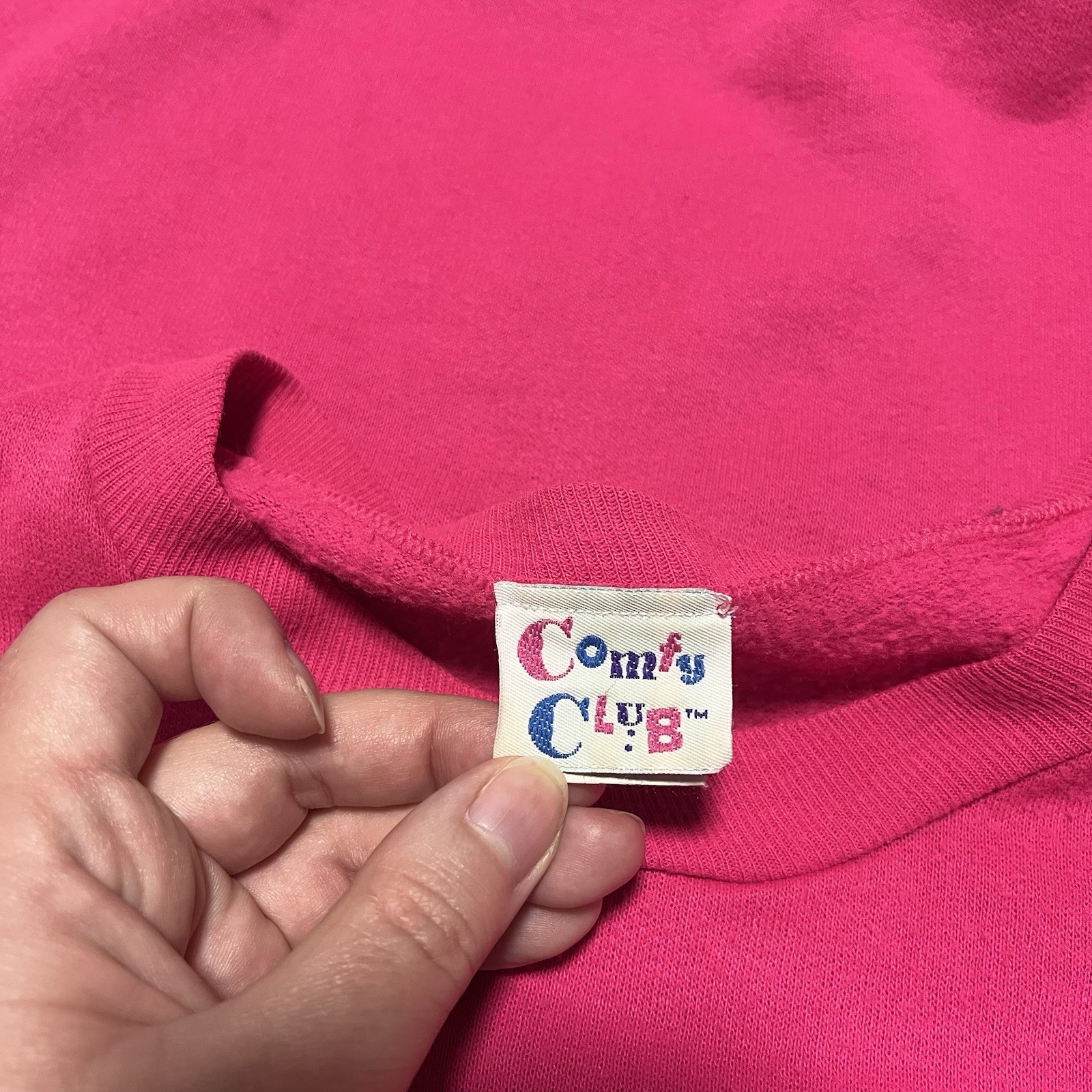 VTG Comfy Club Dog Sweatshirt Nightgown Sleep Shirt Pink Long Sleeve 80s USA L
