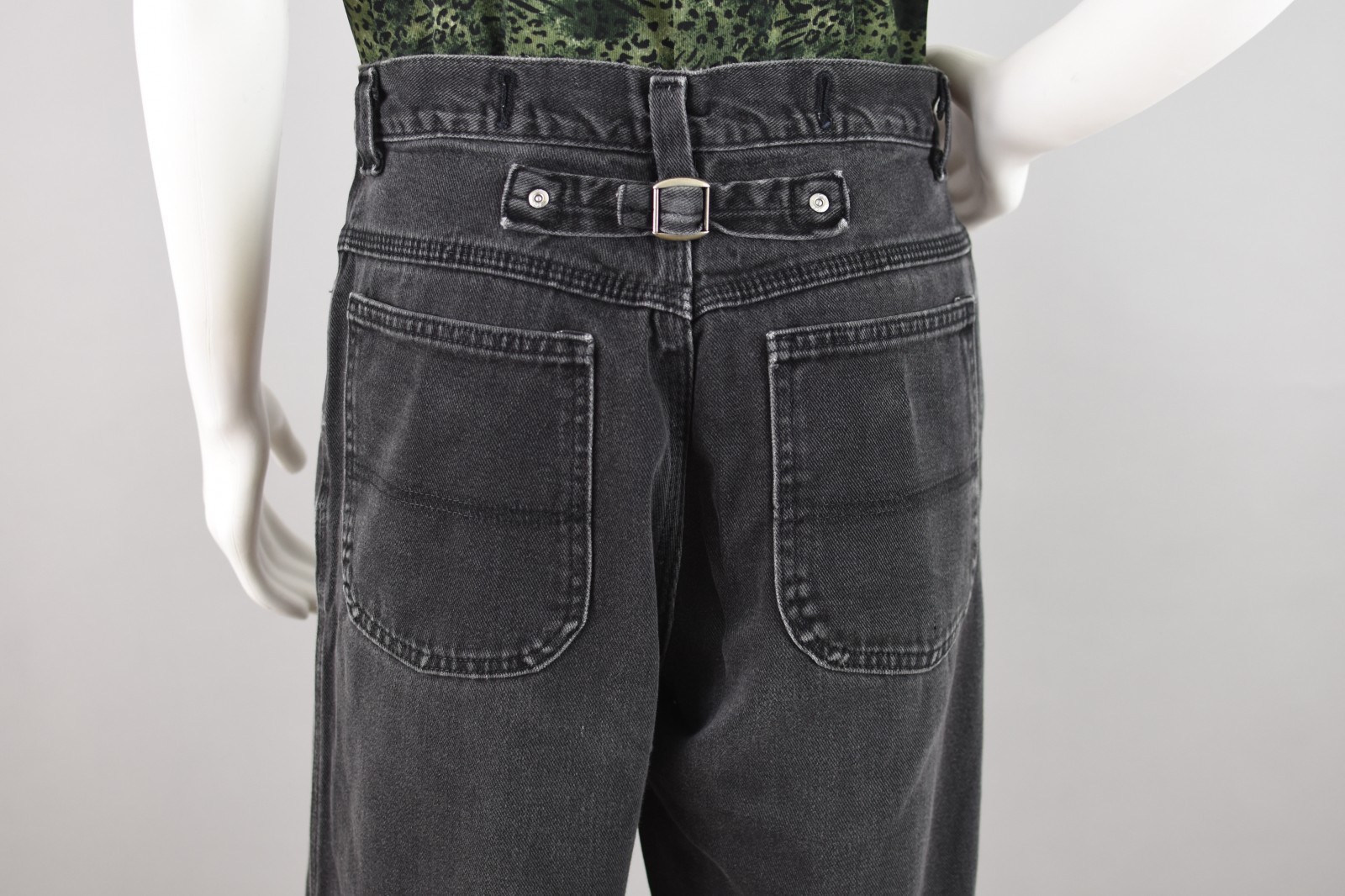 Vintage Lee Riveted Faded Black Back Buckle Jeans, Women’s 30×28