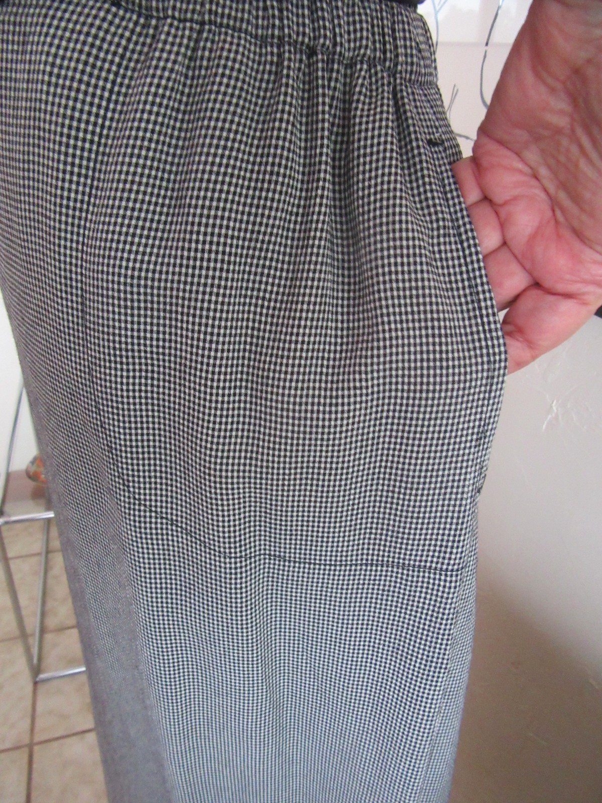 EVAN PICONE Black & white checked top & midi skirt size Large vintage 1990s