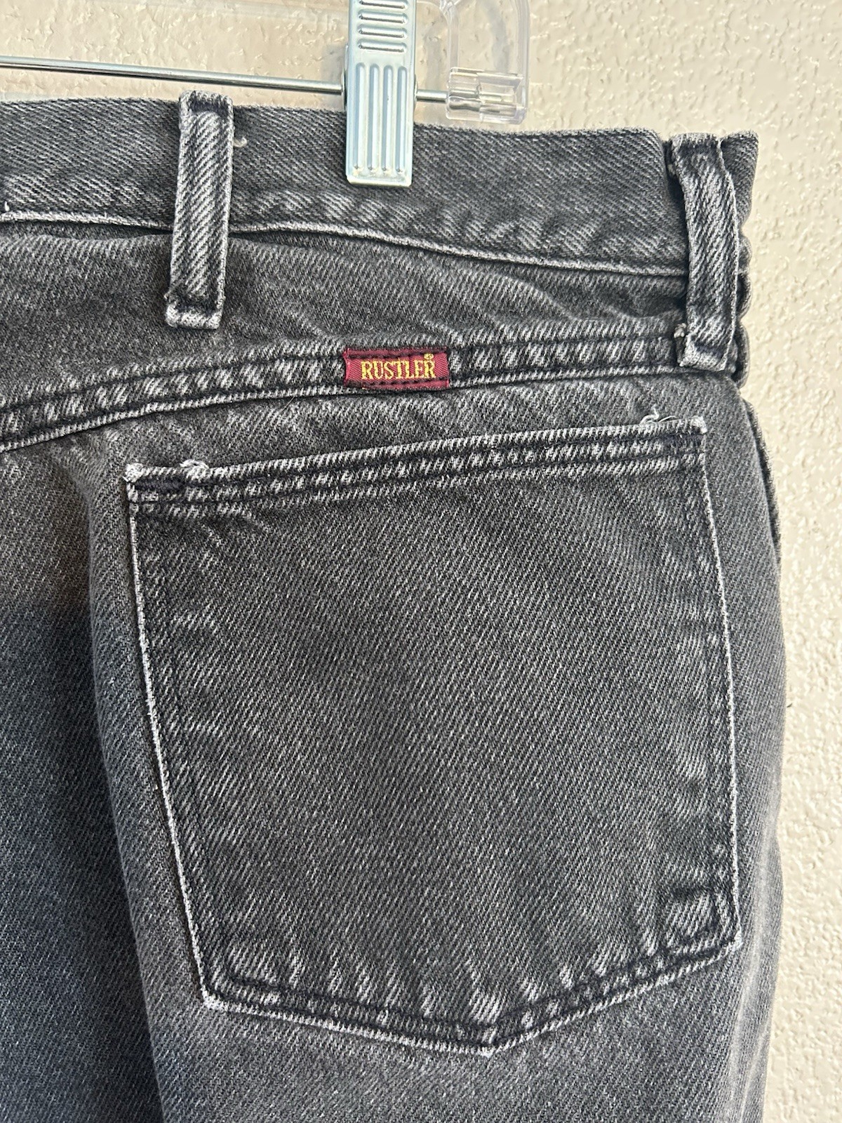 Y2K Rustler Women’s Jeans Black Denim Straight Leg 26 x 28 Mid Rise VTG Mom Jean
