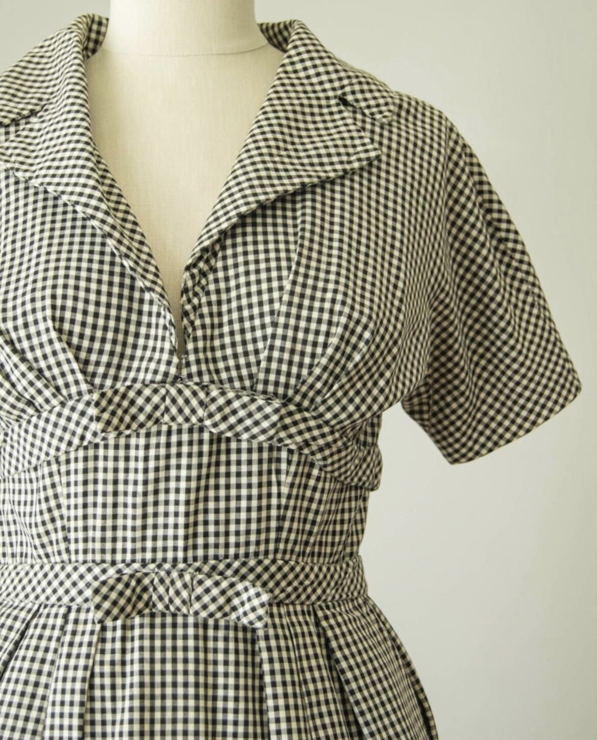 Monochromatic Midcentury Modern Marshall Field MCM 1950s Checkered Party Dress