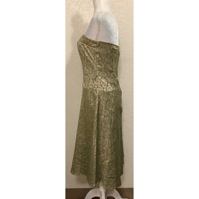Teeze Me Vintage Y2K Green Satin Strapless Dress Juniors 7