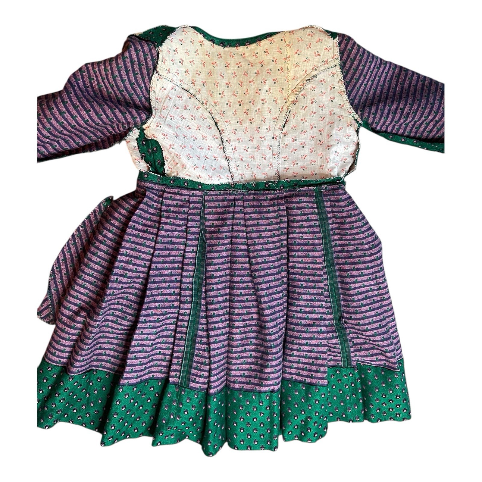 1950s 1960s Handmade Mid-Century European Traditional Dirndl Construction Dress