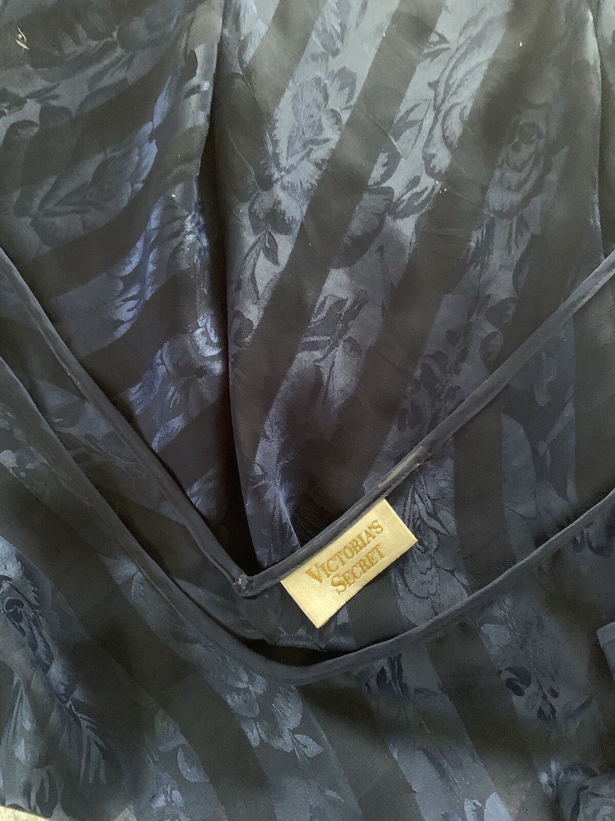 Vintage 80s Victorias Secret Gold Label Sheer Silk Maxi Slip Dress Backless Glam