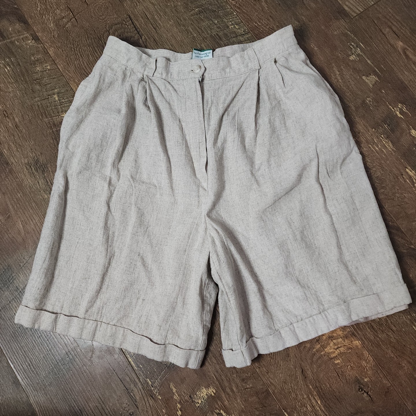 1980’s, Super High Waisted, Linen/Rayon Shorts, Coldwater Creek, made in USA