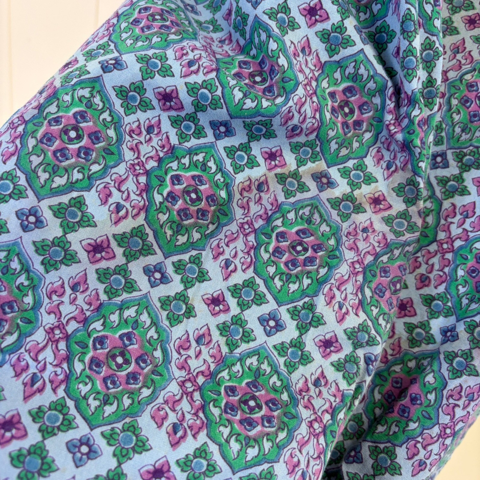 Vintage 60s 70s Cottage Shift House Dress Women Size 12 Boho Hippie Psychedelic