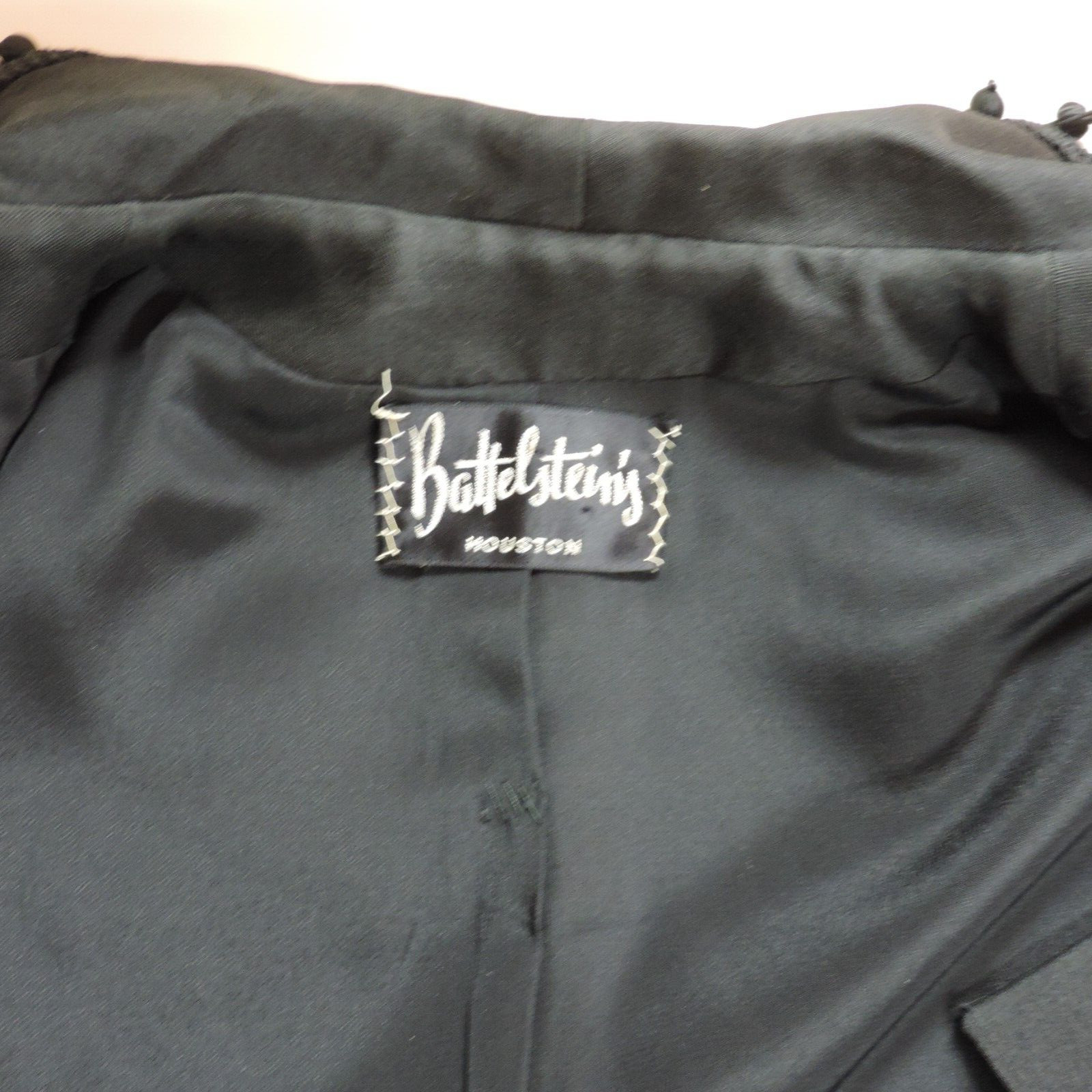 1960’s Bartelstein’s Black Wool w/Braided/Beaded Trim Short Jacket B39