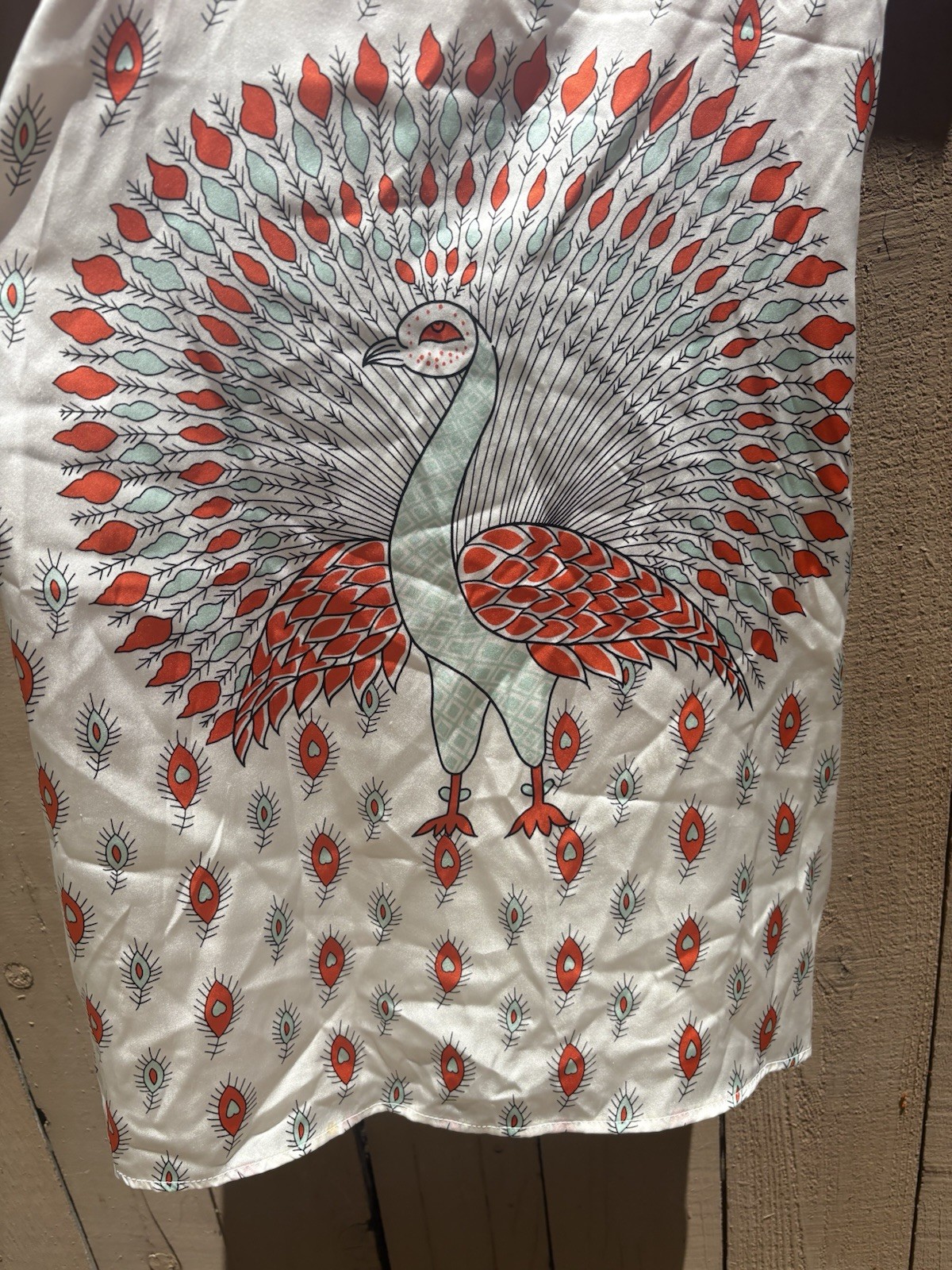 VTG Y2K Voom by Joy Han Peacock Print Sleeveless Blouse Racerback Women’s Small