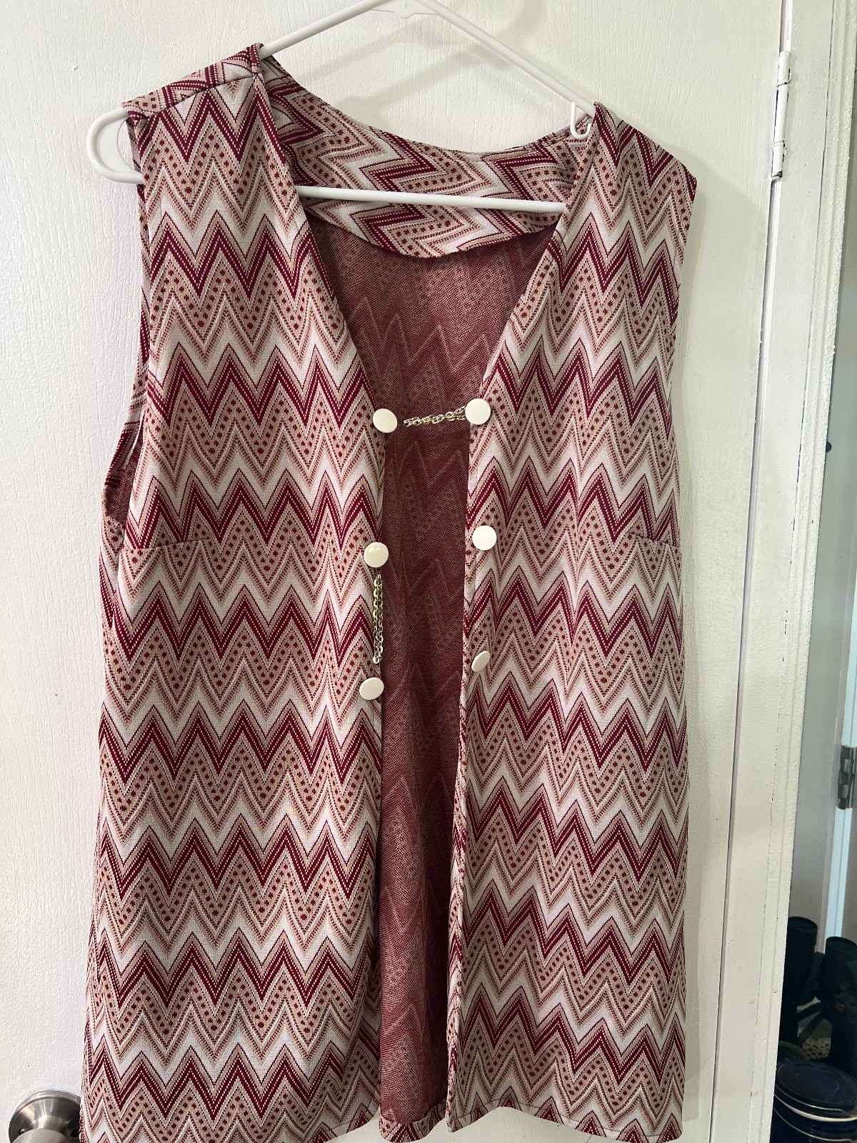 70s womens vintage clothing disco classic zig zag pattern