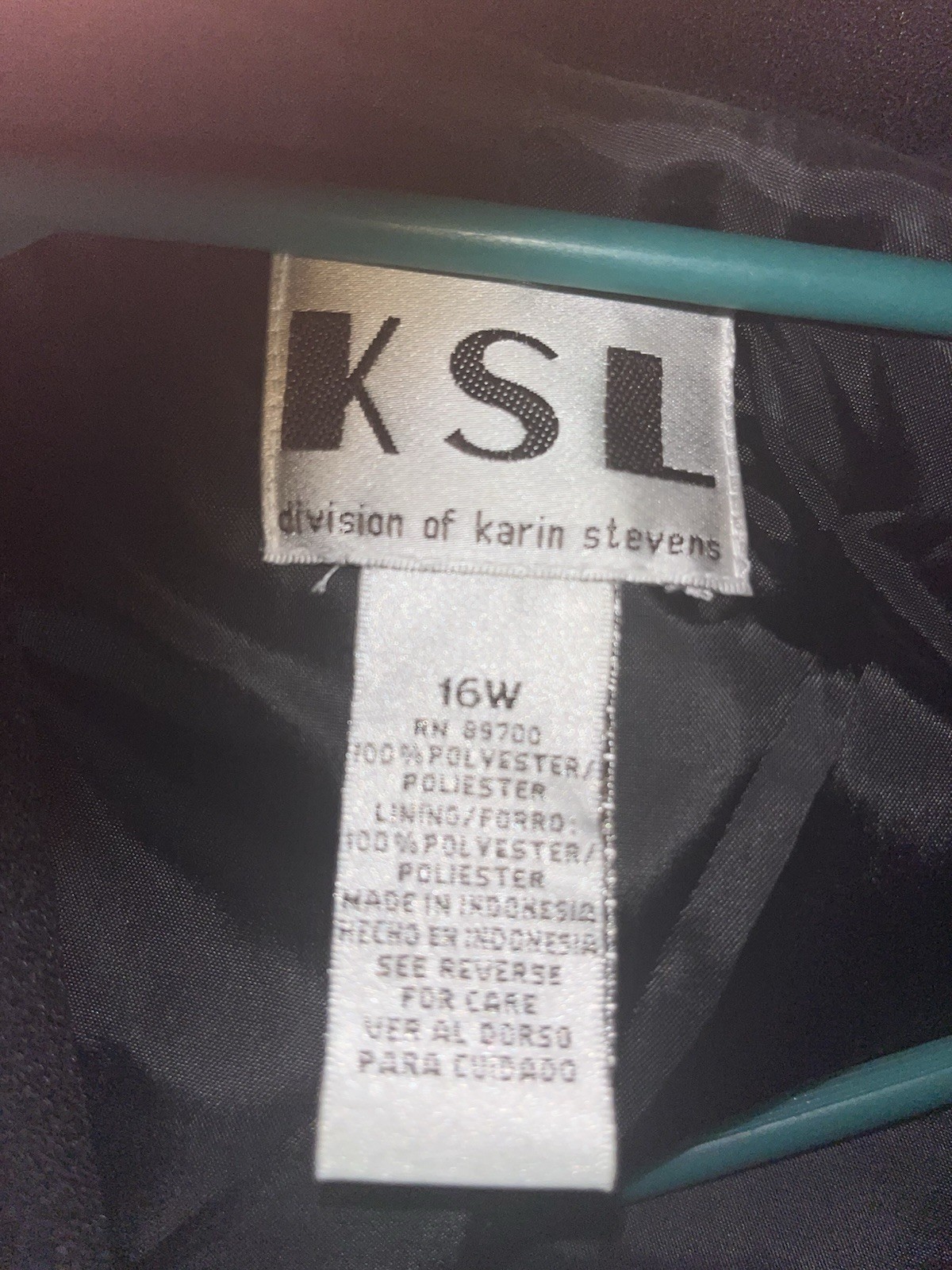 KSL Division of Karin Steven’s 16W Blazer and Skirt Set In Black