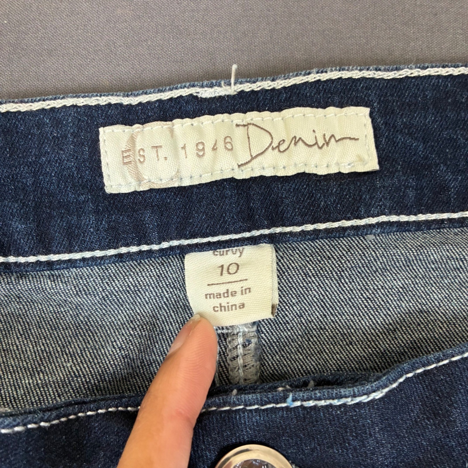 C’ EST 1946 Denim Curvy Flared Jeans Women’s Size 10 (32×31) Plaid Pockets Y2K