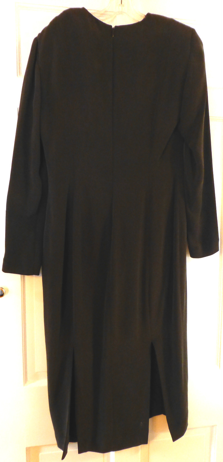 Vintage Dana Buchman Black Silk L.S. „Car Wash” Hem Dress,Size 8, CA. 1980’s, A+