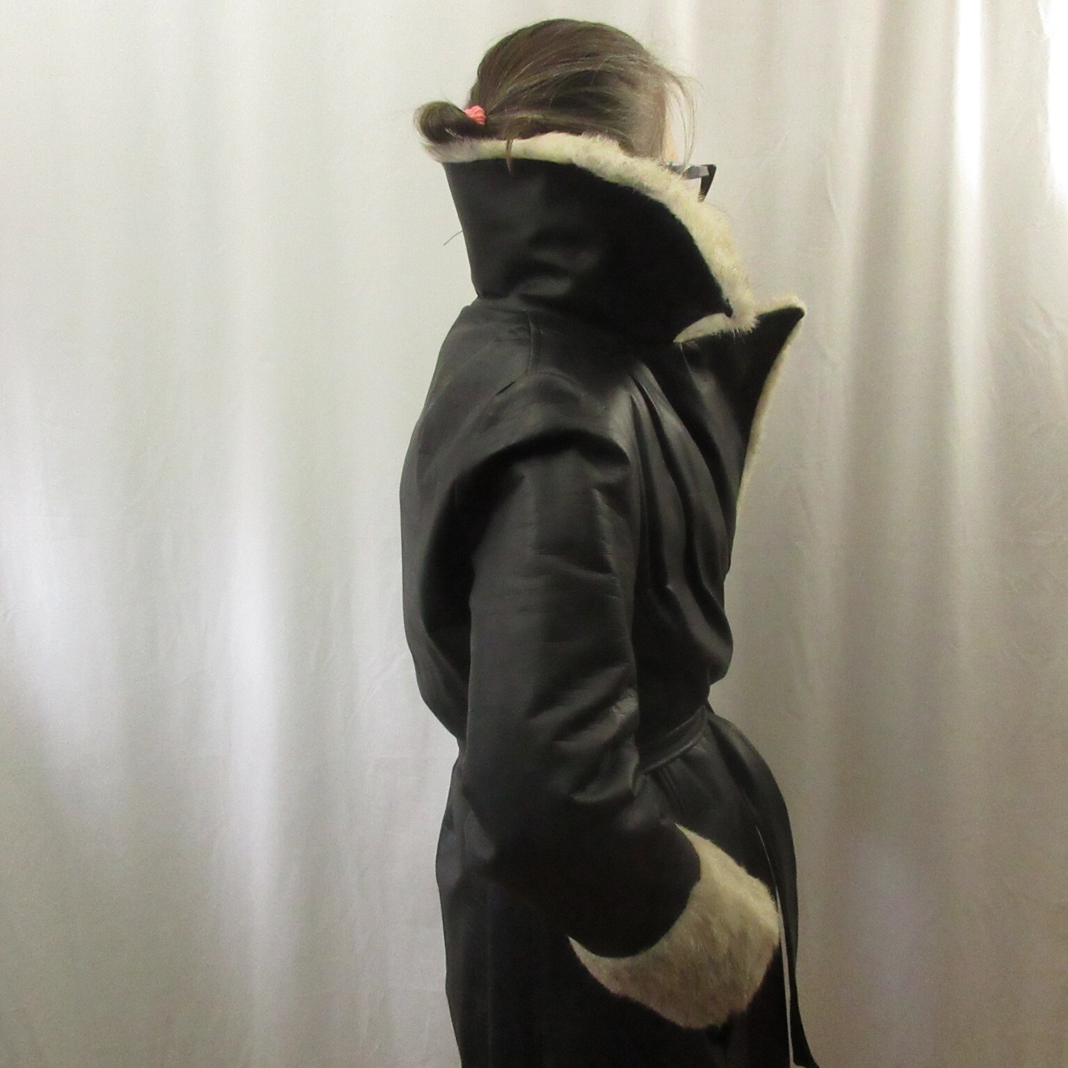 VINTAGE RARE 70s Faux Fur Women’s Coat MOD New Wave PUNK SOVIET NOIR GOTH OOAK