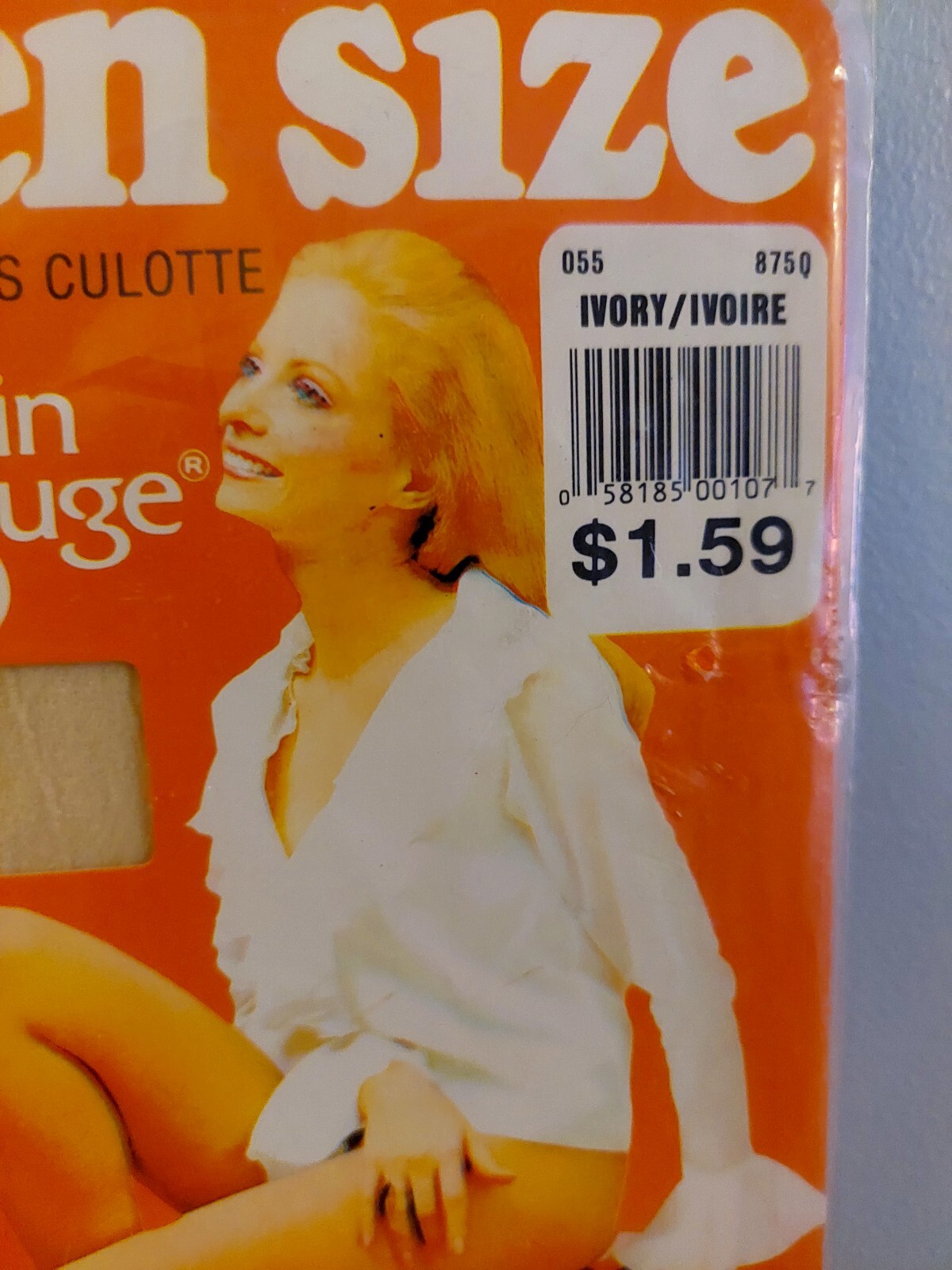 Vintage Pantyhose Moulin Rouge Color Ivory Queen Size 160-200 Lbs BDR2