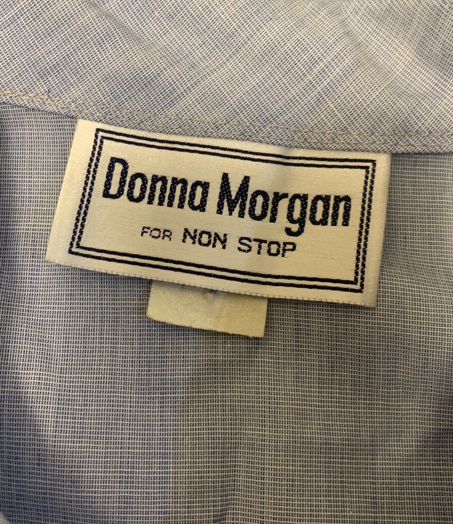 Vtg Donna Morgan Non Stop Prairie Dress Med Union Made USA NWT Lace Blue Cottage