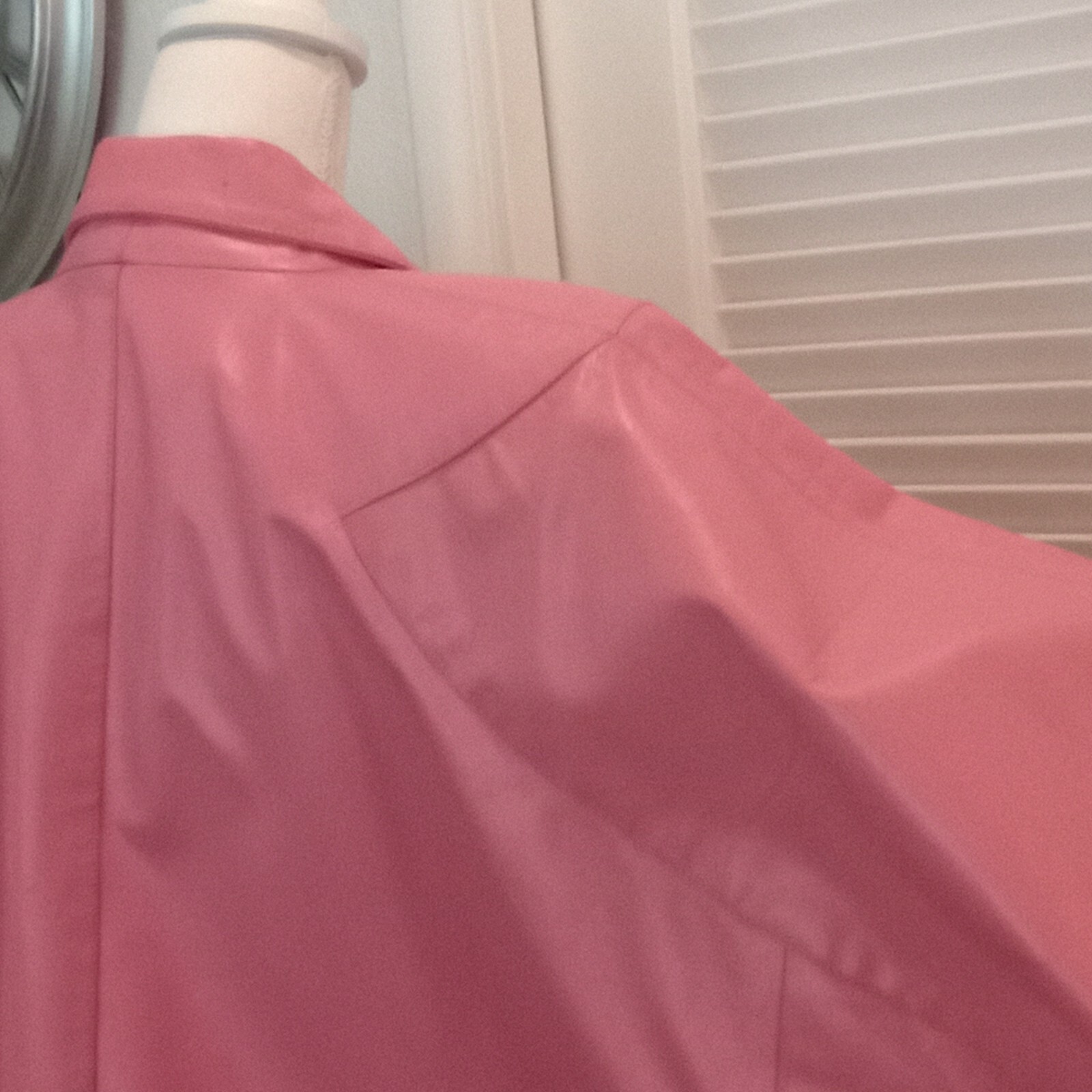 Pink Leather 1980’s Car Coat Length Dolman Sleeves Excellent Condition by Rafael