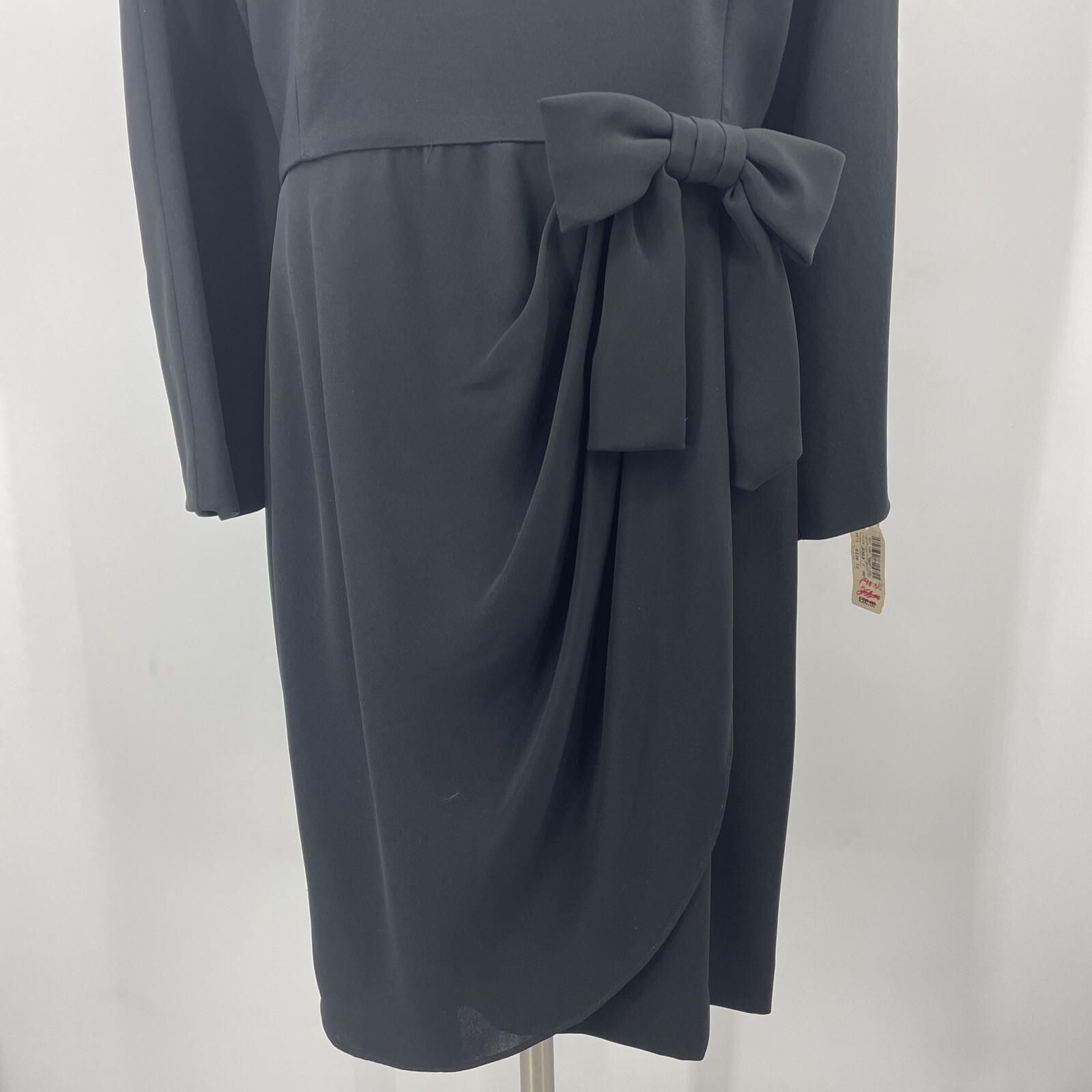 Vintage Scaasi Black Dress Bow Evening Cocktail Formal New W/ Tags! B Forman Co