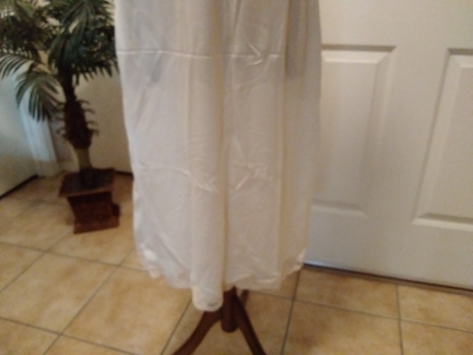 Vintage Full Slip Dress Chemise European SZ M/L Austria Beige w/Lace Trim