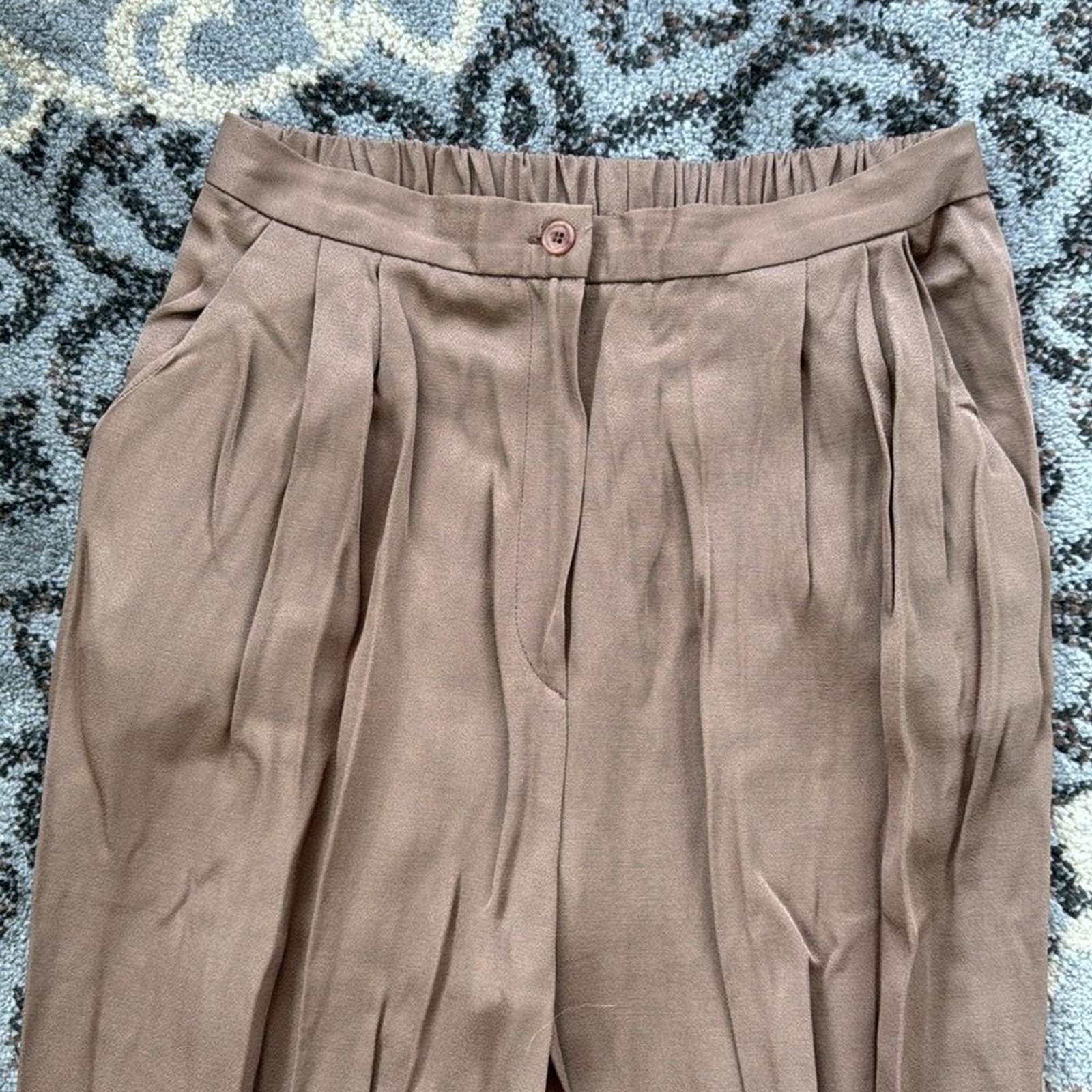 Vintage Studio I Pleated Dress Pants Brown 12