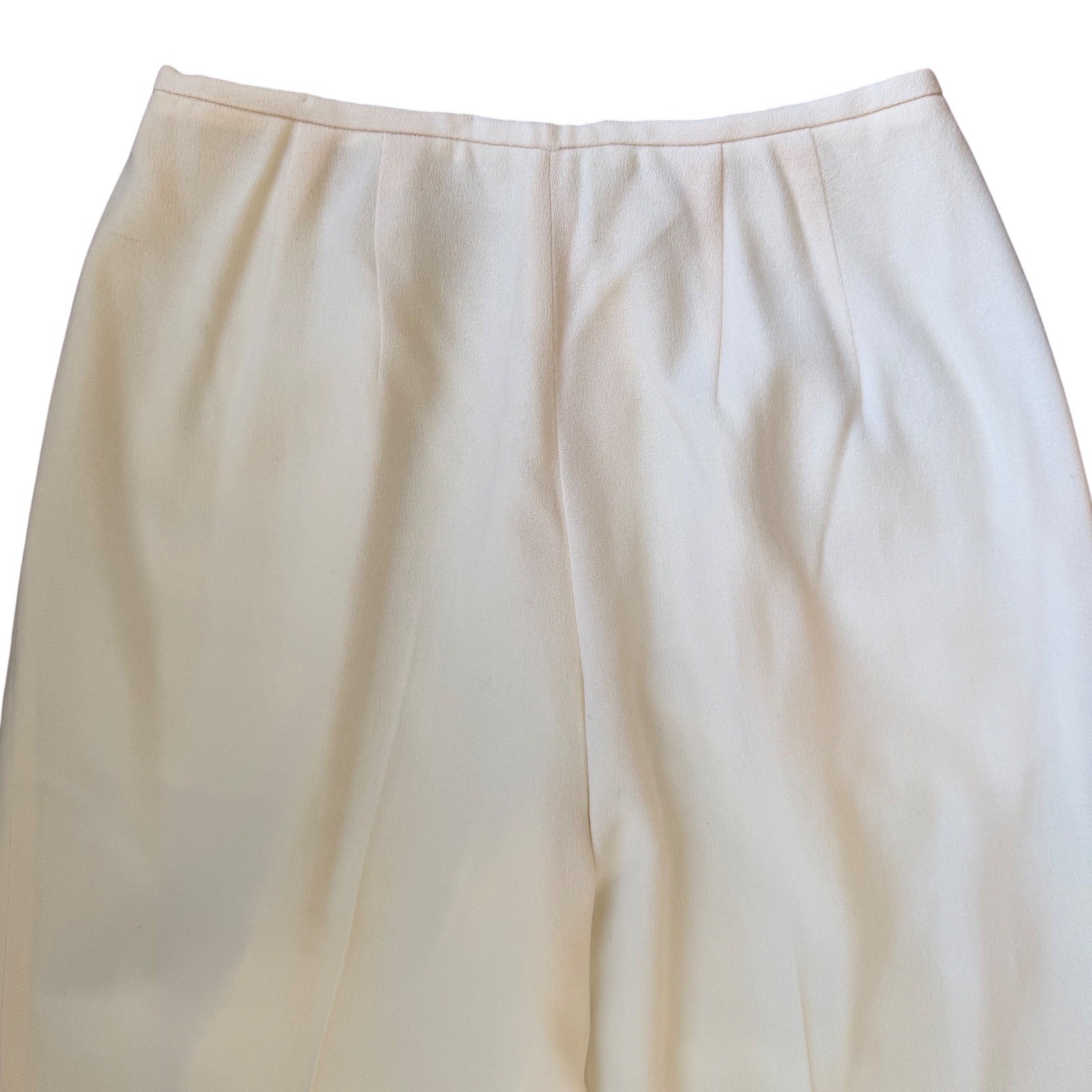 Valerie Stevens Wool Trousers Womens 8 Cream Pleated High Rise Straight Vintage