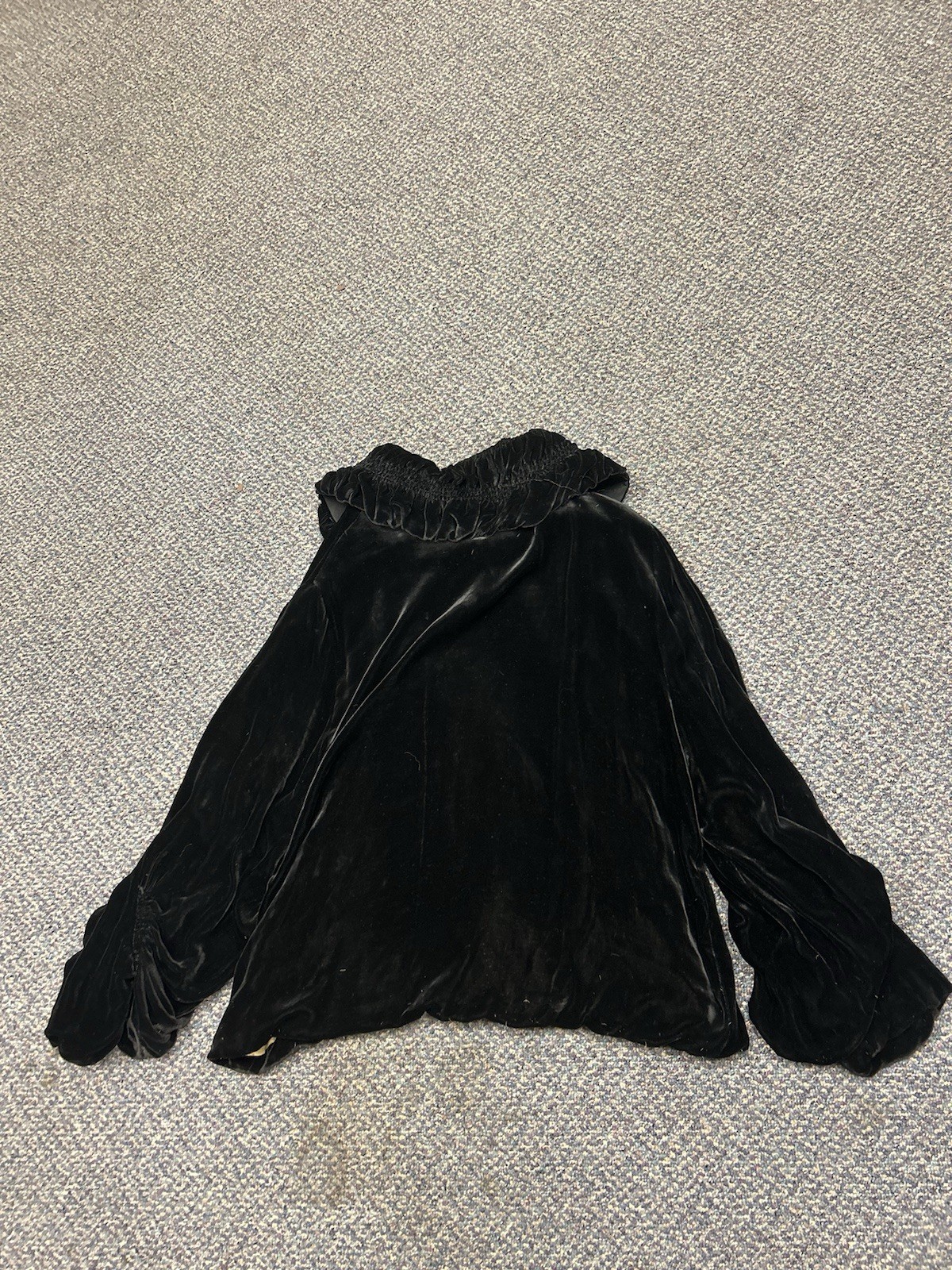 1930s Silk Velvet Opera Coat Jacket Holiday Dress Bishop Sleeve Vintage M/L