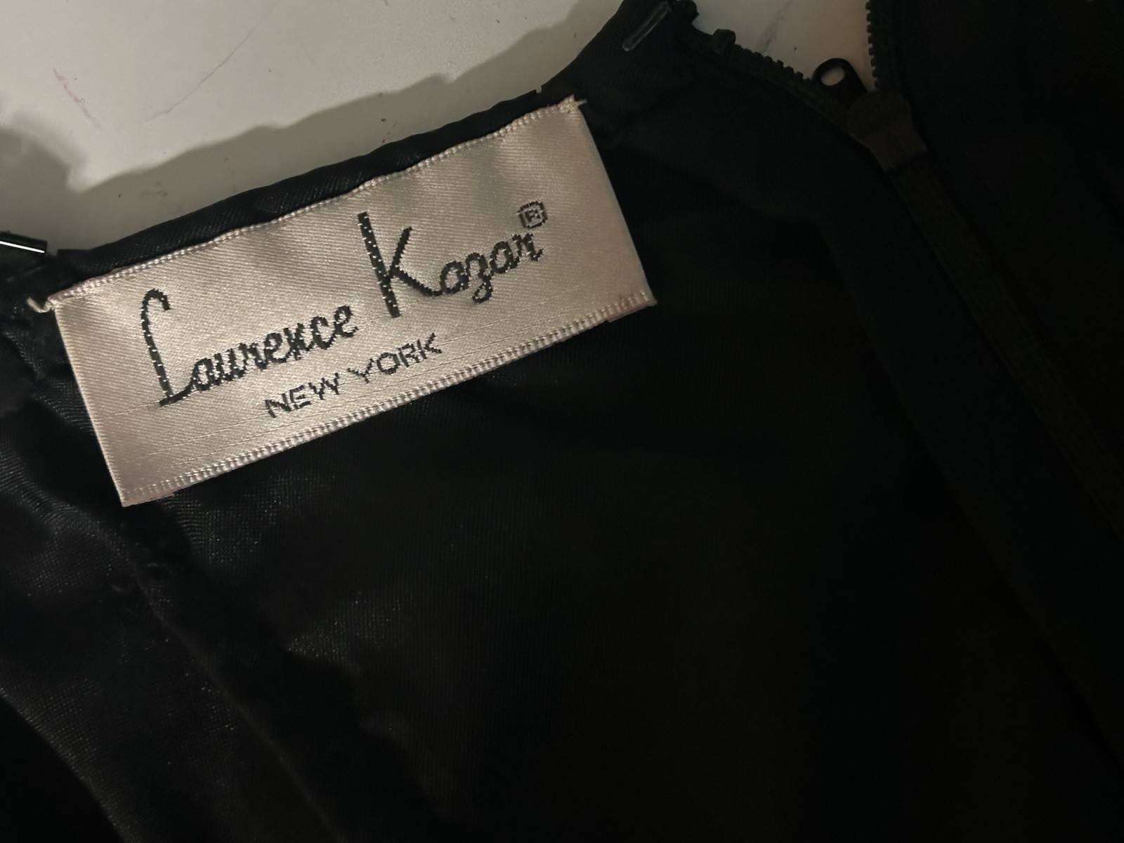 Vintage Lawrence Kazar Black Beaded Party Dress Old Hollywood Marilyn 50s READ