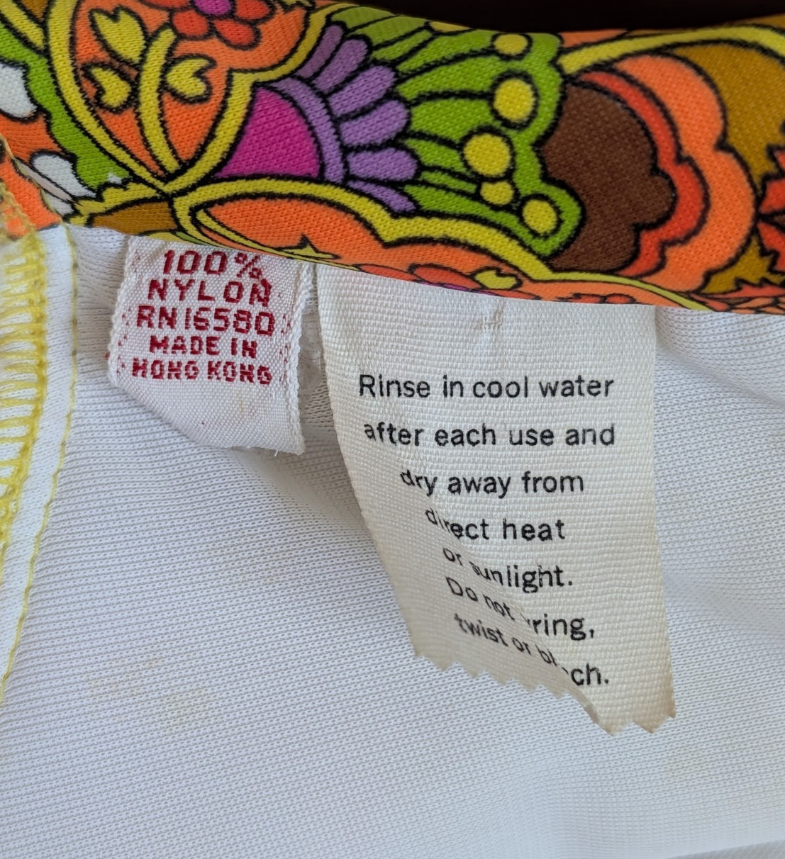 Vtg 70s Catalina Maxi Dress Psychedelic Mod Print Resort Wear XS Built-In Bra