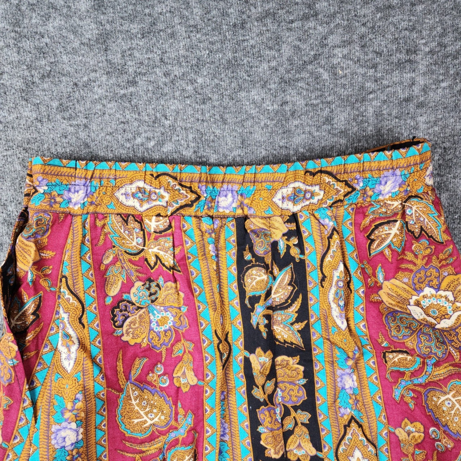 Plum Street H Passman & Son Maxi Skirt Women 7/8 Multicolor Paisley Vintage 70s