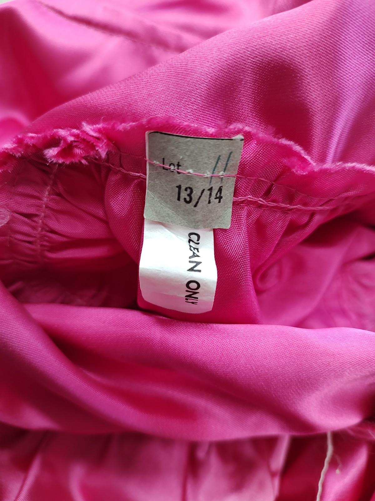 80’s Vintage Dress Hot Pink Liquid Satin Shine Puff Sleeve Bow V Back Gown 13/14