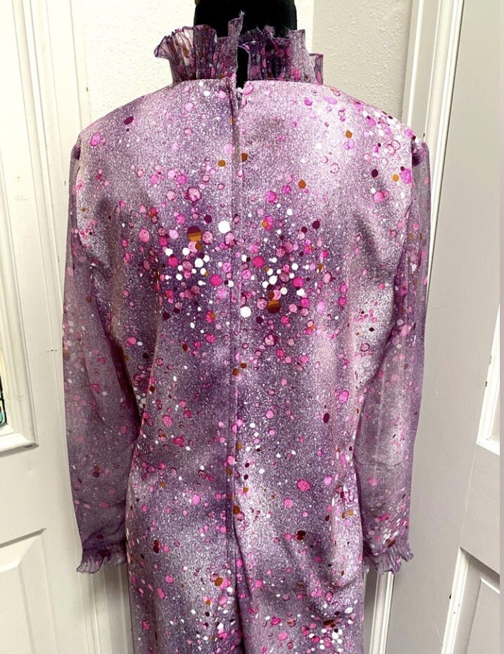 Beautiful Vintage 1970’s Umbo By Parues Feinstein Lavender Dress