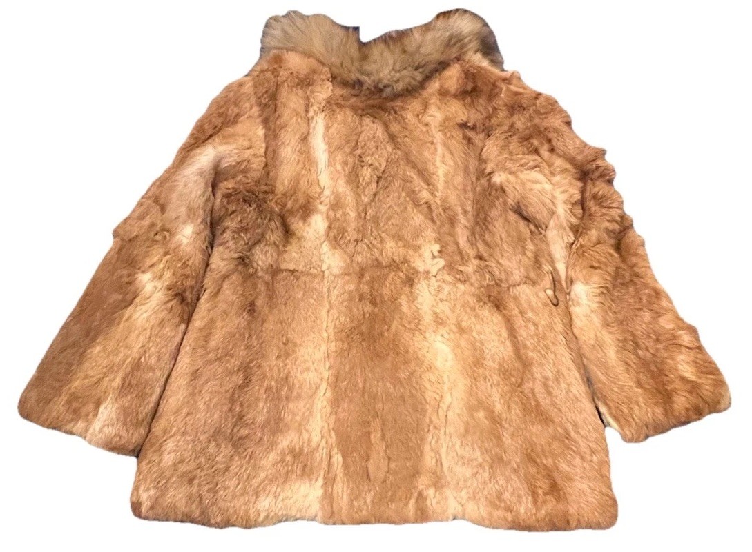 Vintage Real Fox Fur Coat Brown Red Hollywood Glam Mobwife Size Medium