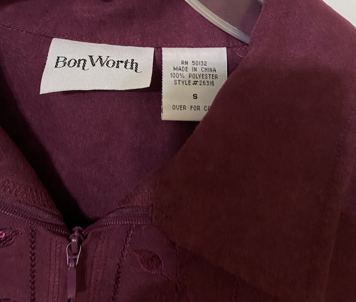 Vintage Bon Worth 3 Piece Purple Poly Suede Sportswear Set Shirt Pants Jacket S