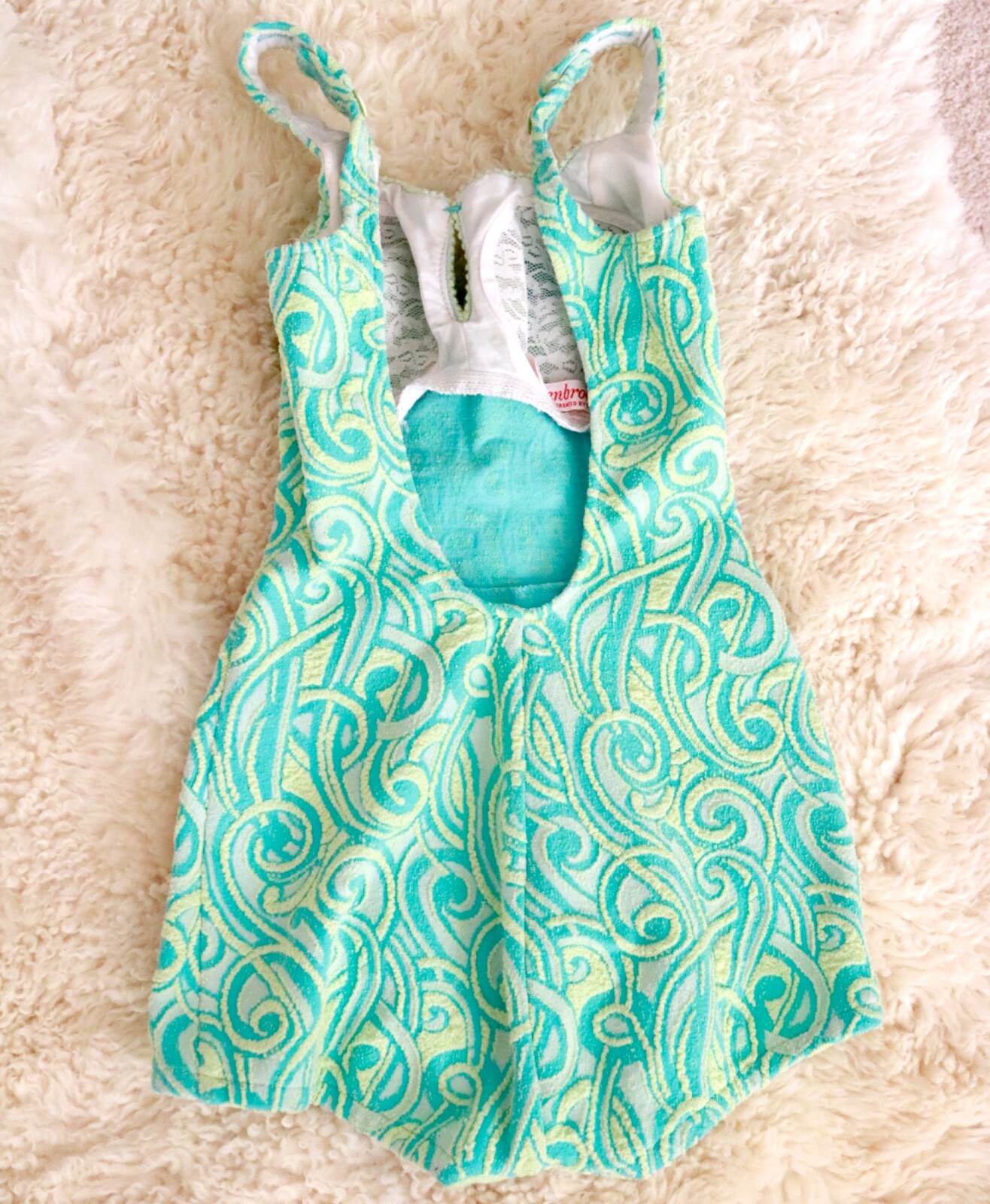 Vintage 50’s 60’s Glenbrooke By Sea Lure Sz 10/32 Blue Swimsuit Mid Century