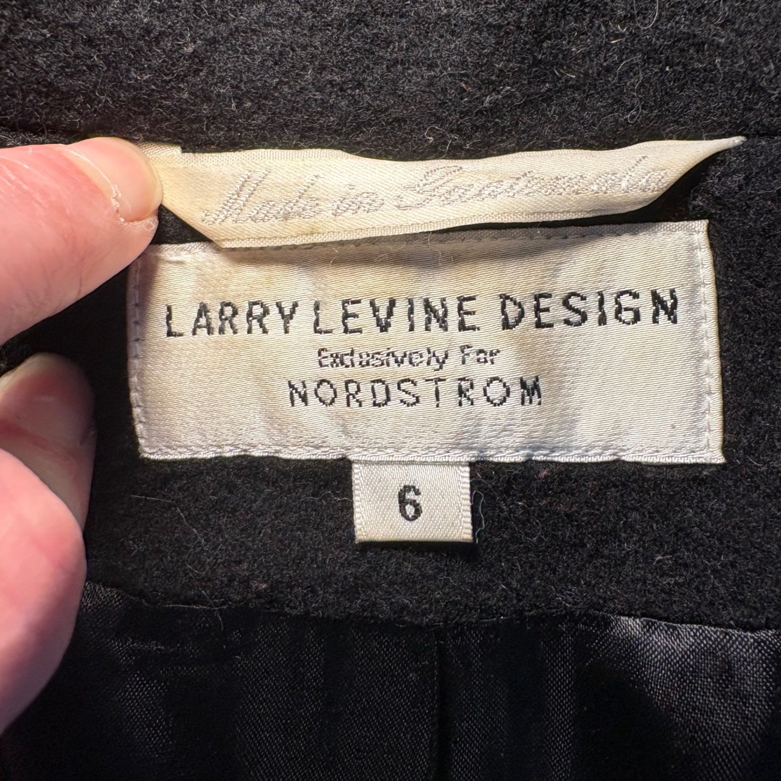 VTG Larry Levine Cashmere Wool Blend Coat Womens Size 6 Black Chic Old Money 90s