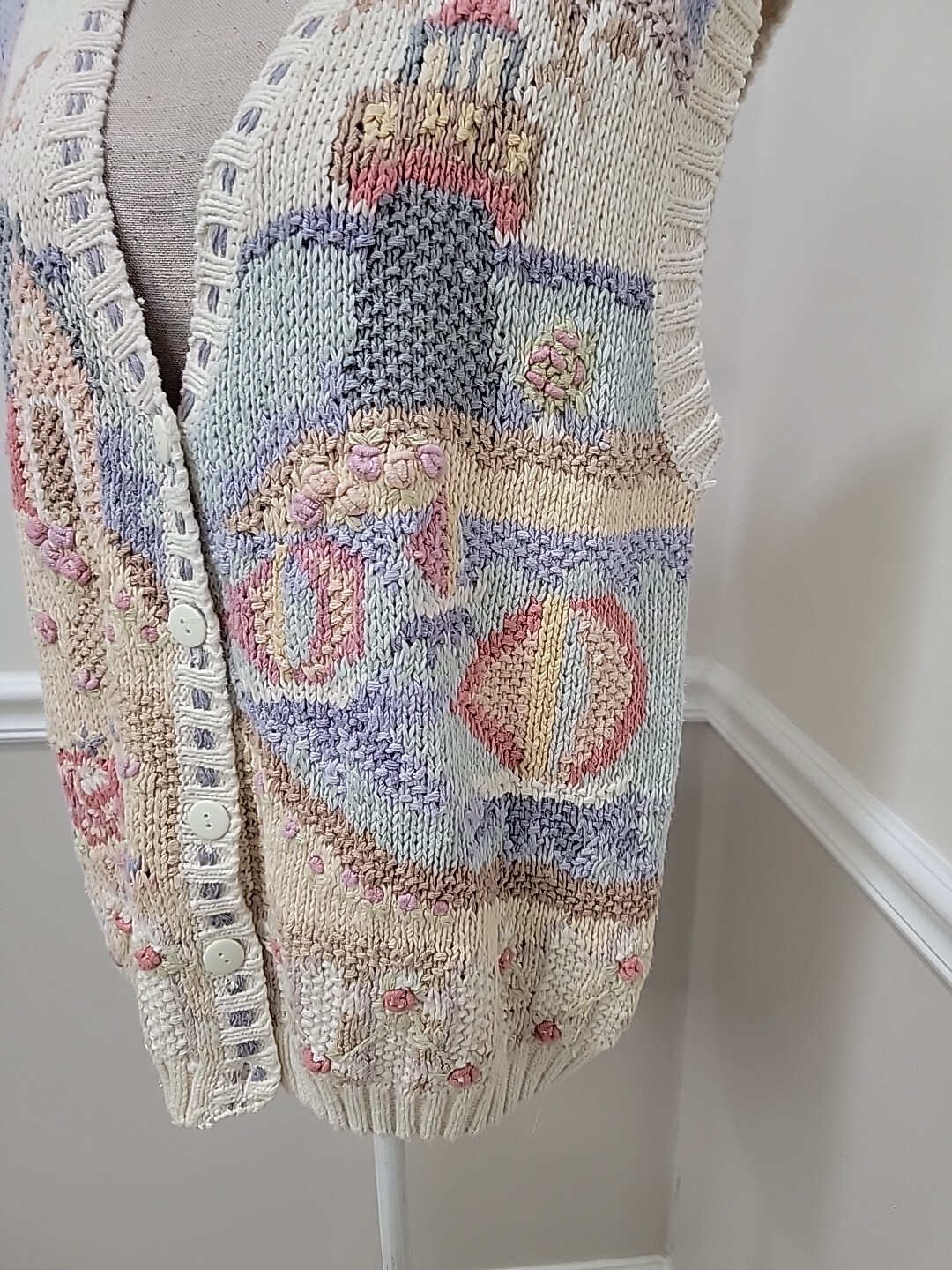 VTG BELDOCH POPPER USA Sweater Vest Lighthouse, Sailboats, House,Birds NWT