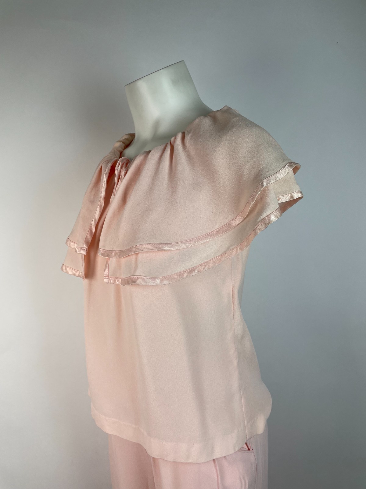 Vintage 70s PLACE TWO Lounge Wear 2 Piece Pants and Top set, Pink Minor fading 7