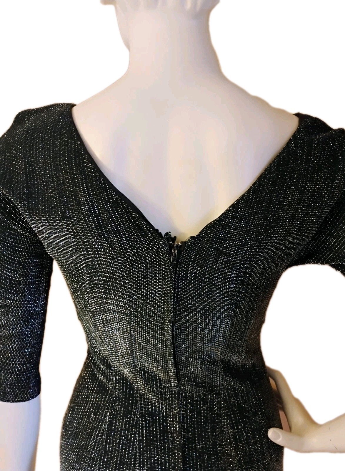 VTG 1950’s „that Wilroy LOOK” Black & Silver Metallic Wiggle Cocktail Dress