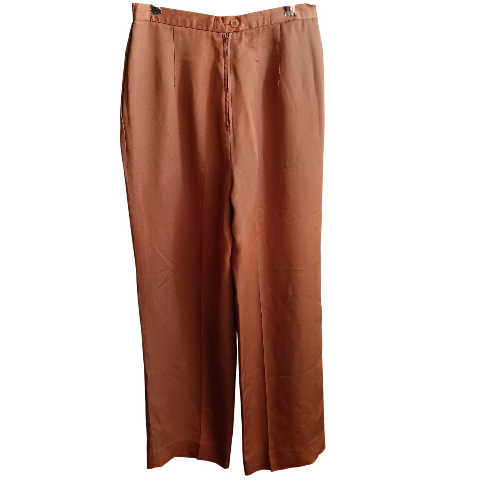 Salmon Pink Vintage Womens Pants 10 27×30 John Meyer 1960’s Shiny Pleated