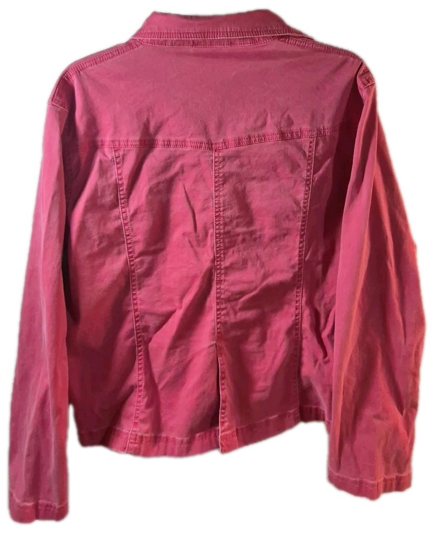 90’s 2pc Cappagallo Red Denim Jacket sz Lrg & Pants sz Med Women’s Pkts VTG