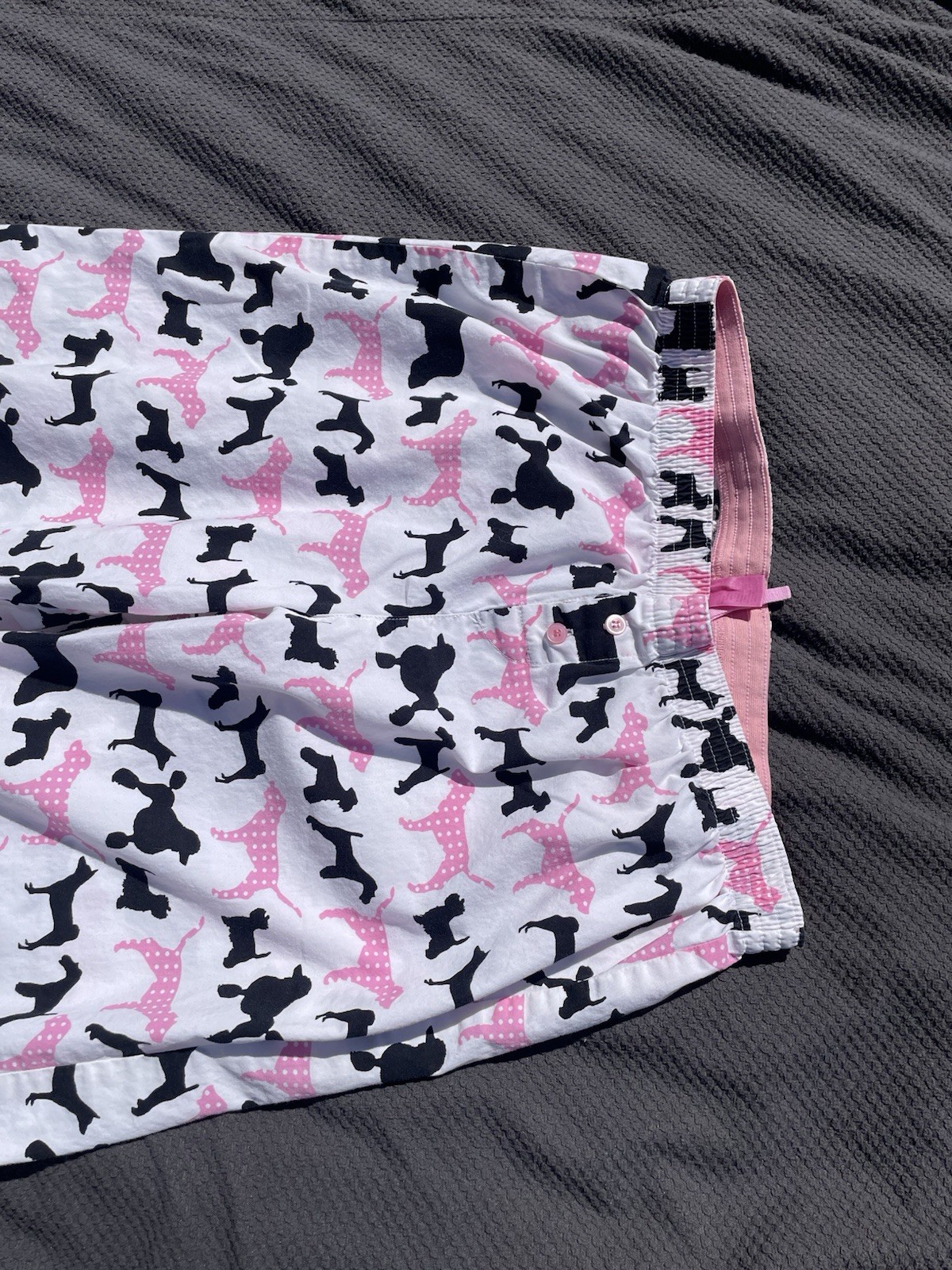 PINK Victoria’s Secret dog print pajama pants Vintage Y2K polkadot pink white PJ