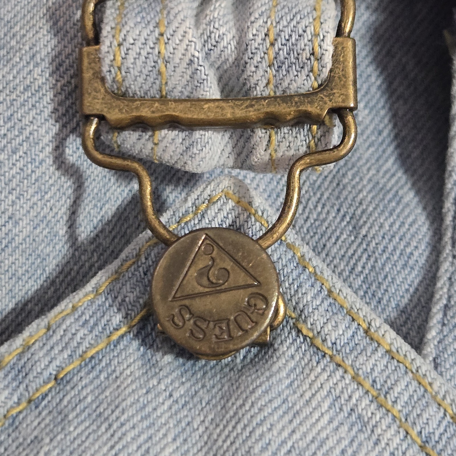 Vintage Guess By Marciano Womens 1980s Light Wash Pleated Denim Jean Overalls 1