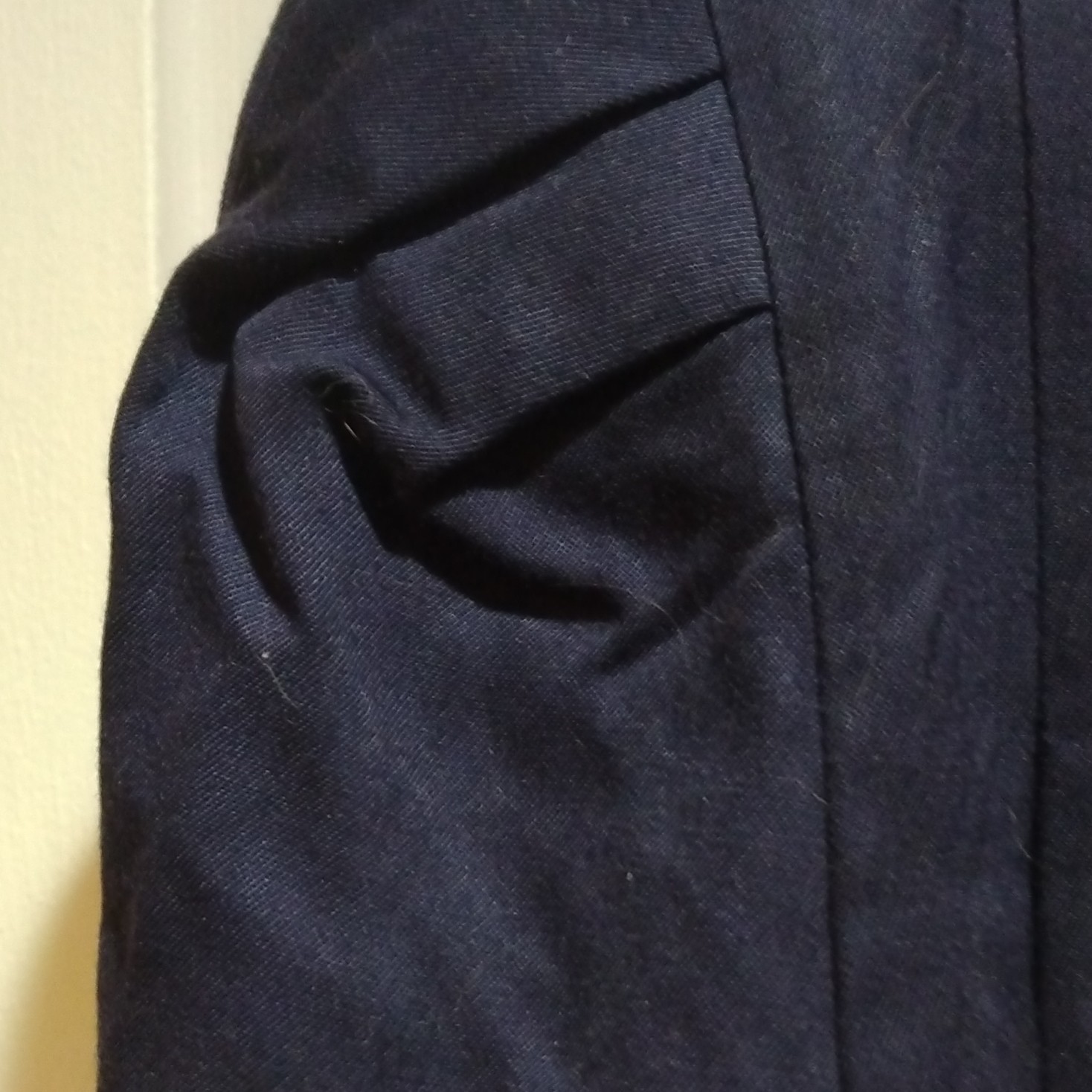 Vintage 80s Katie MFG Navy Button Front Dress Size 8