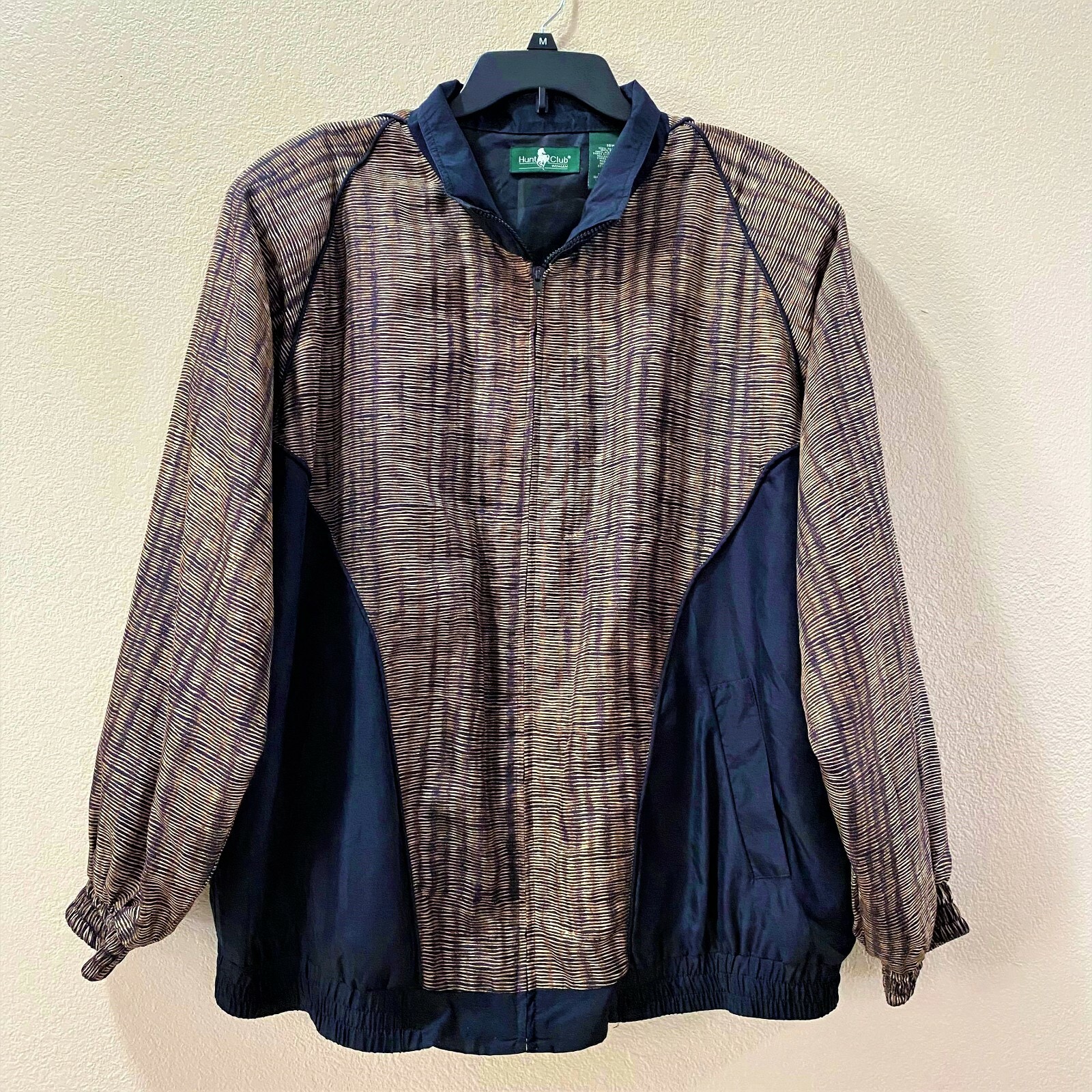 Pre-Owned! VTG Hunt Club Women’s 100% Silk Shell Windbreaker Jacket, Brown 18W